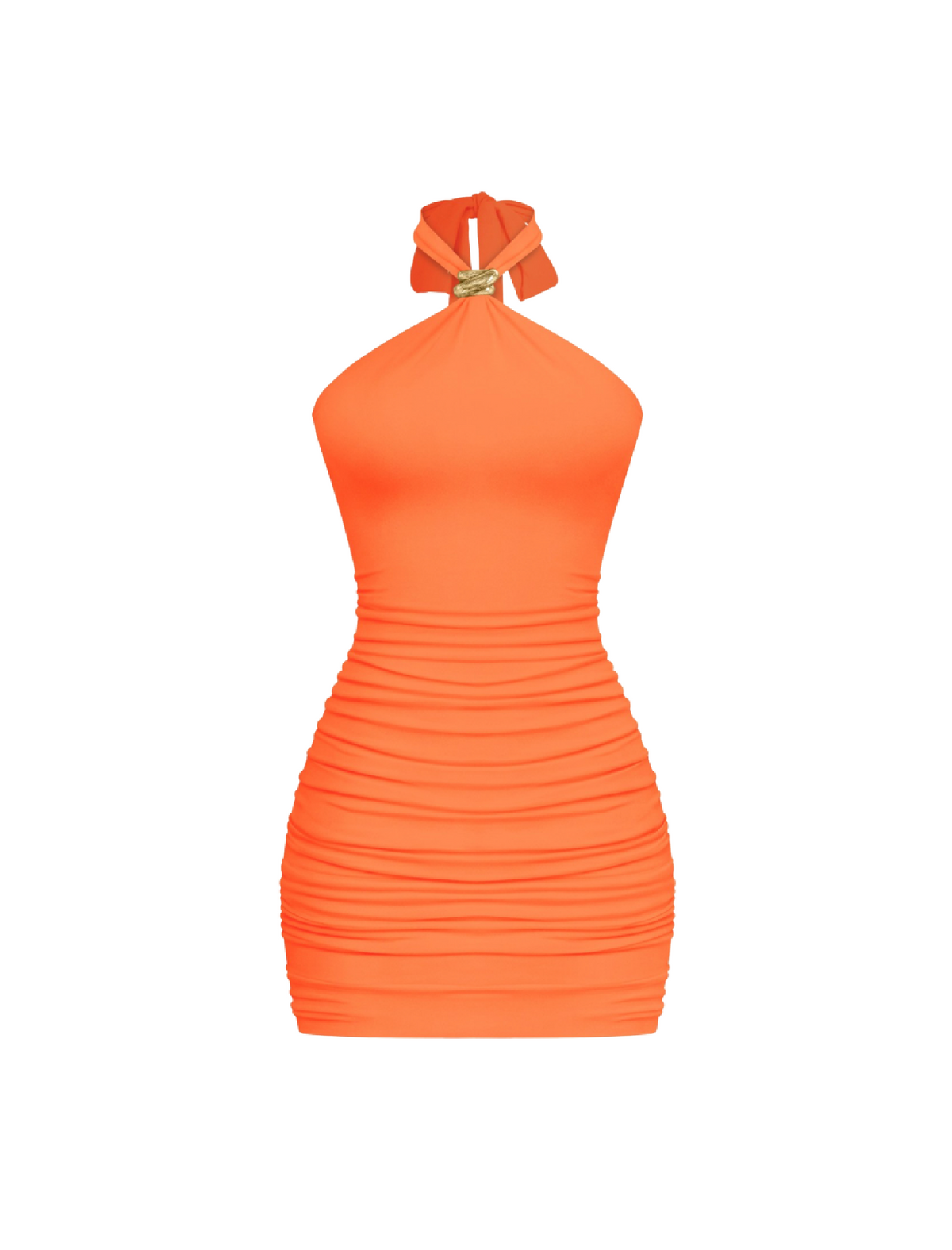 Katiana Halter Mini Dress (Orange)