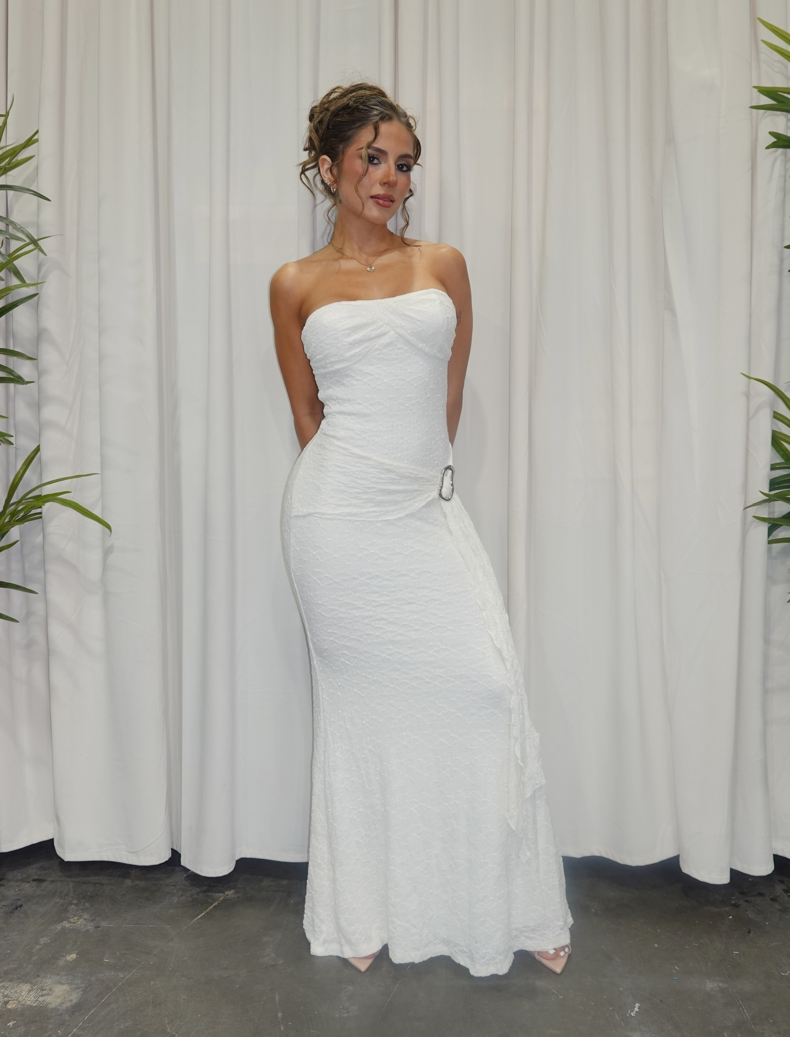 Lucia Tube Maxi Dress (Ivory White)