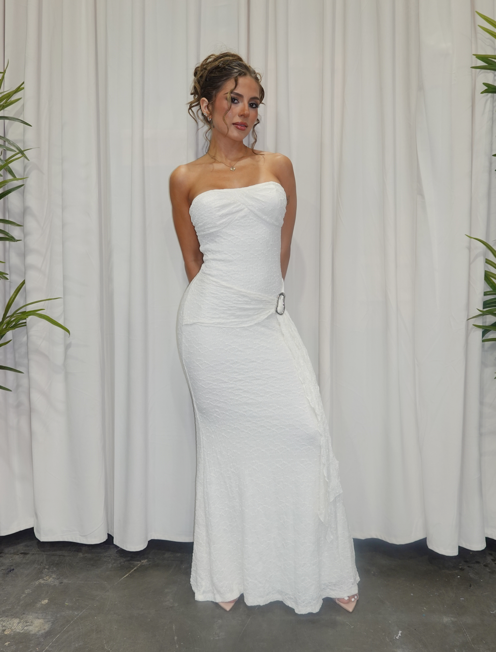 Lucia Tube Maxi Dress (Ivory White)