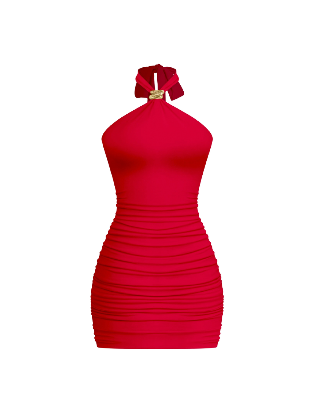 Katiana Halter Mini Dress (Red)