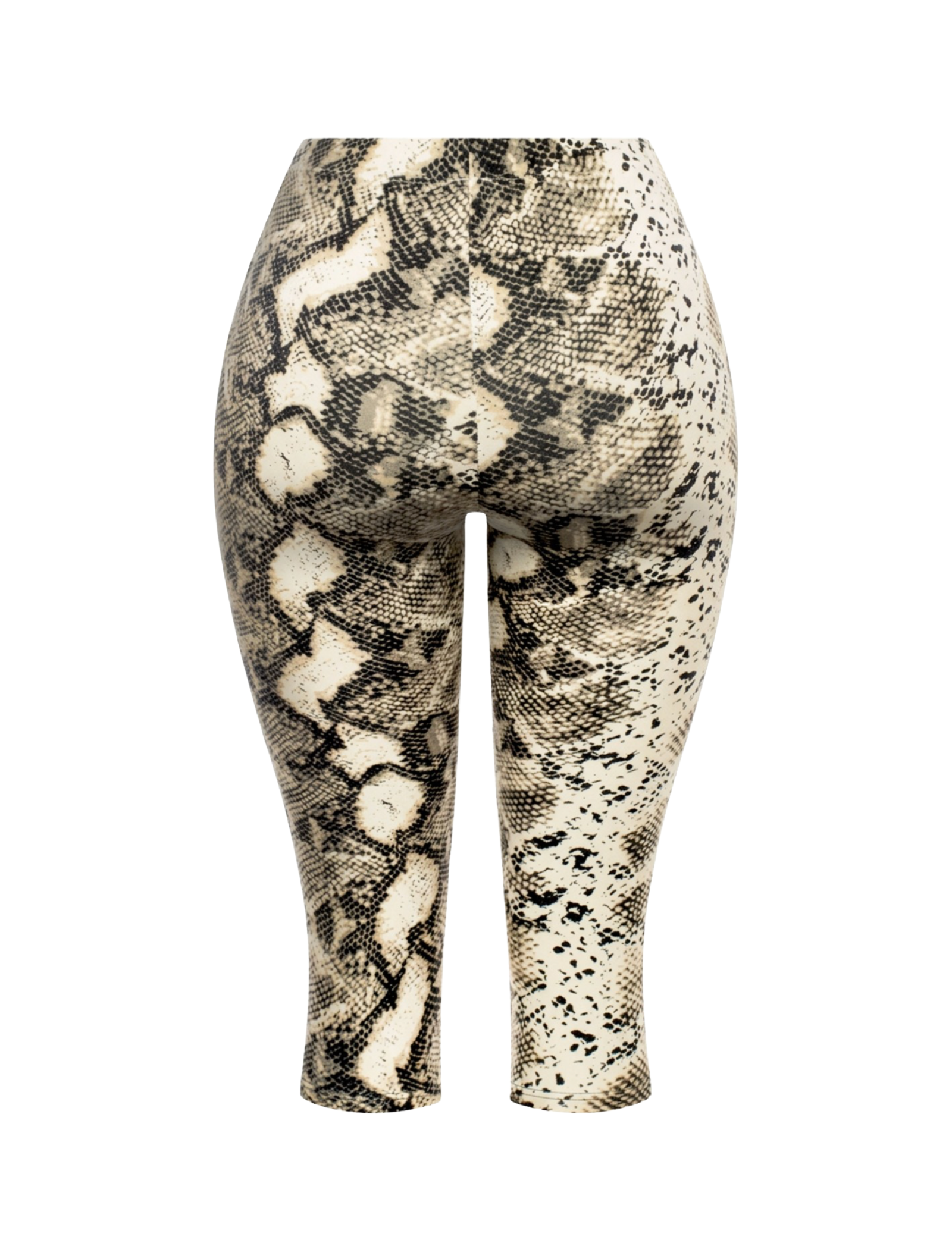 Cara Capri Leggings (Snake Print / Ivory)