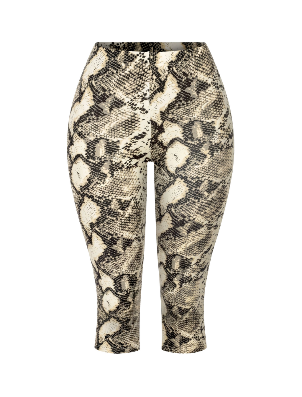 Cara Capri Leggings (Snake Print / Ivory)