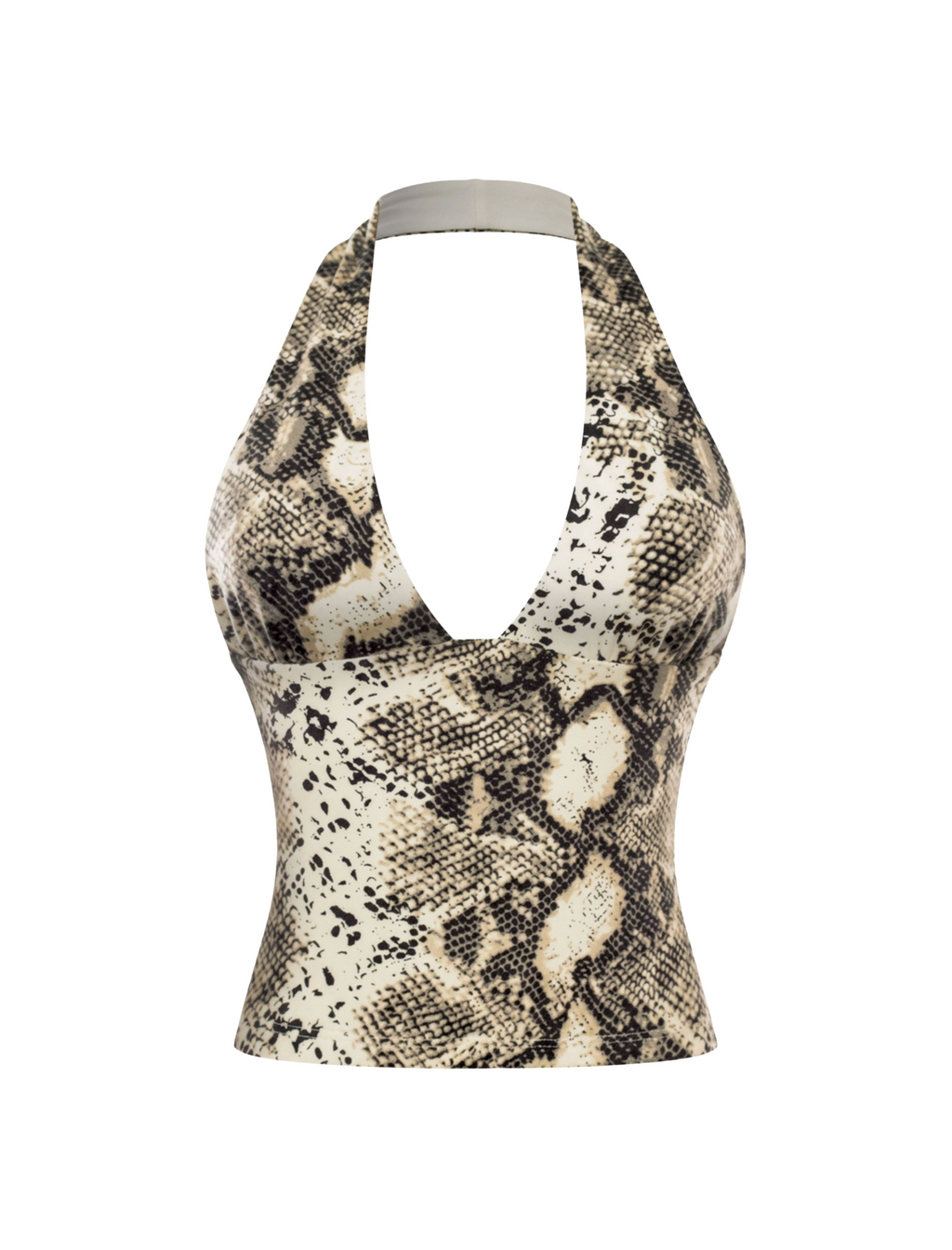 Nicole Halter Top (Snake Print/ Ivory)