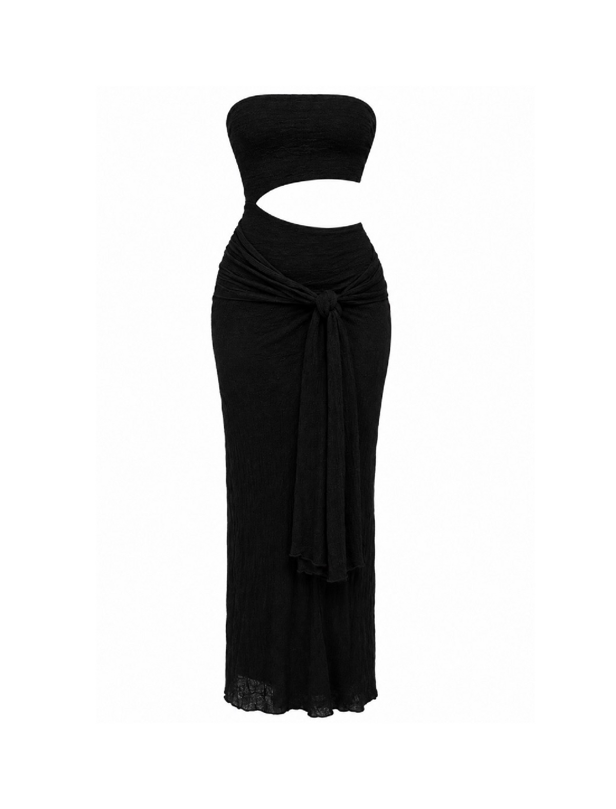 Ozuna Side Slit Tube Dress (Black)