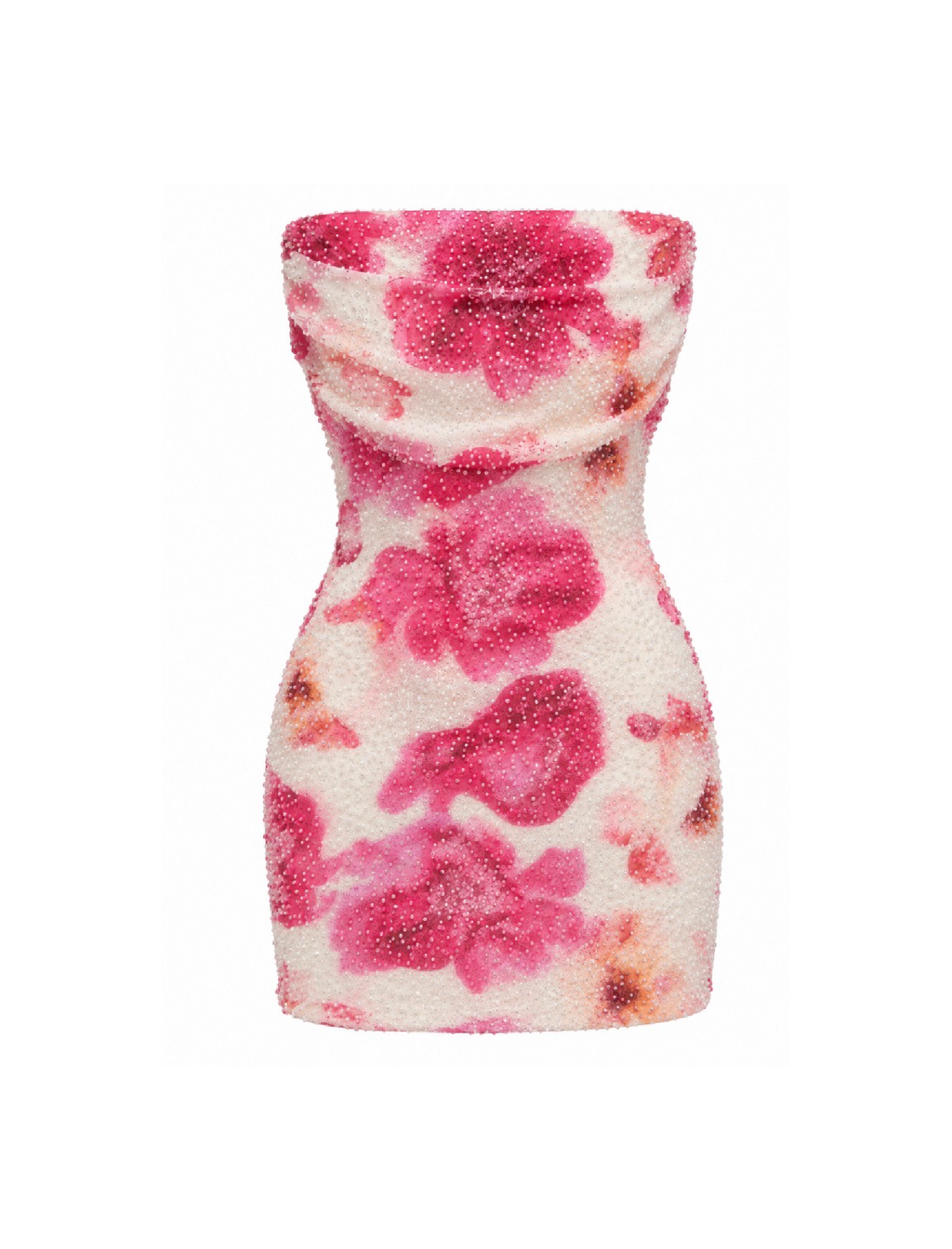 Gelina Floral Tube Mini Dress (Pink/White)