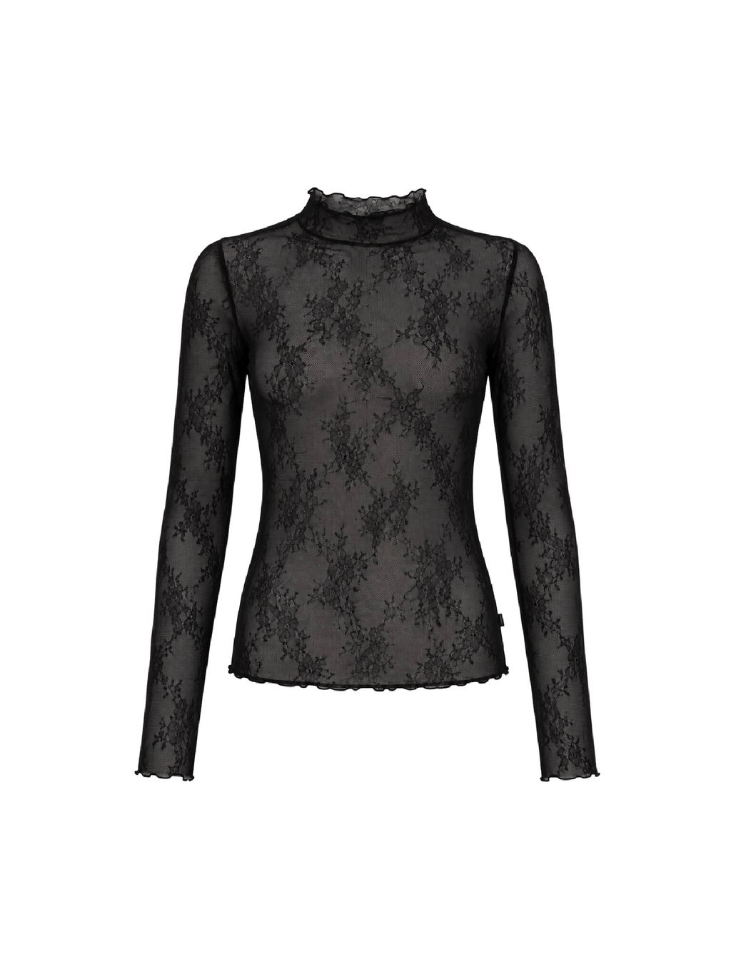 Julius Lace Long Sleeve Top (Black)