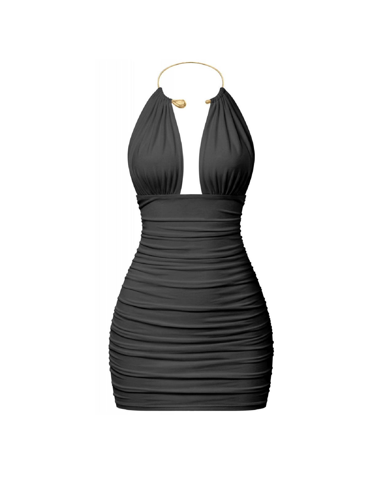 Kayomi Halter Mini Dress (Black)