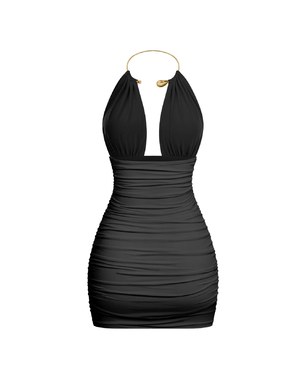 Kayomi Halter Mini Dress (Black)