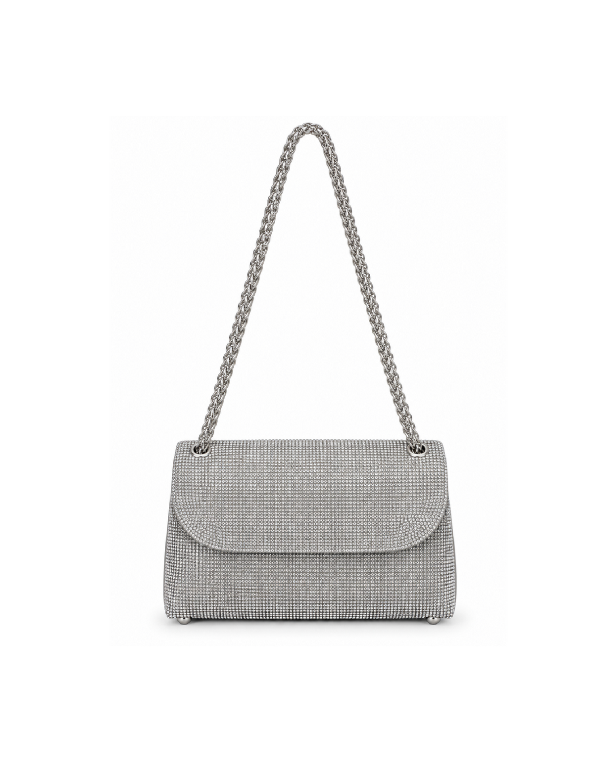 Mante Rhinestone Shoulder Bag (Silver)