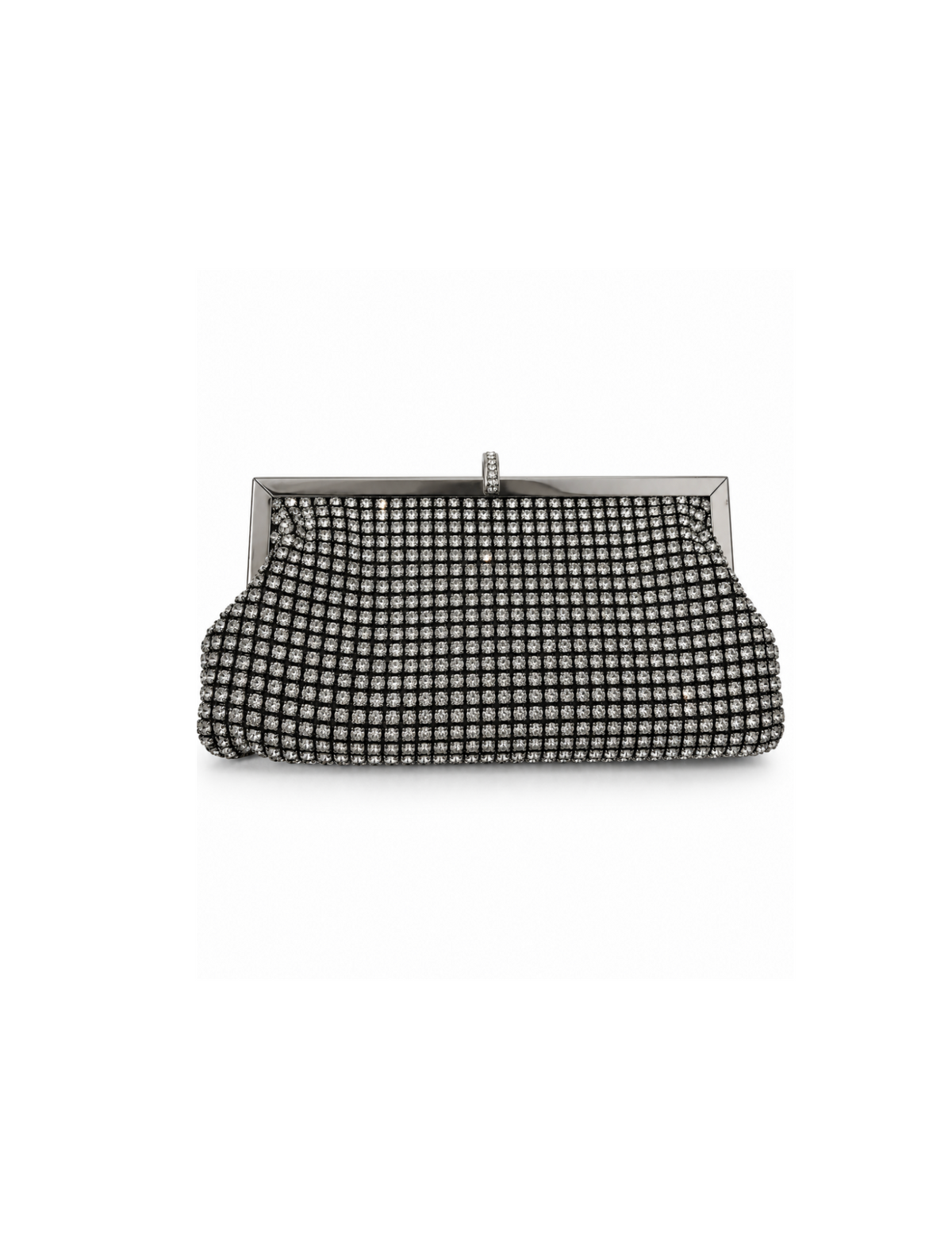 Haus Rhinestone Clutch (Silver/Black)