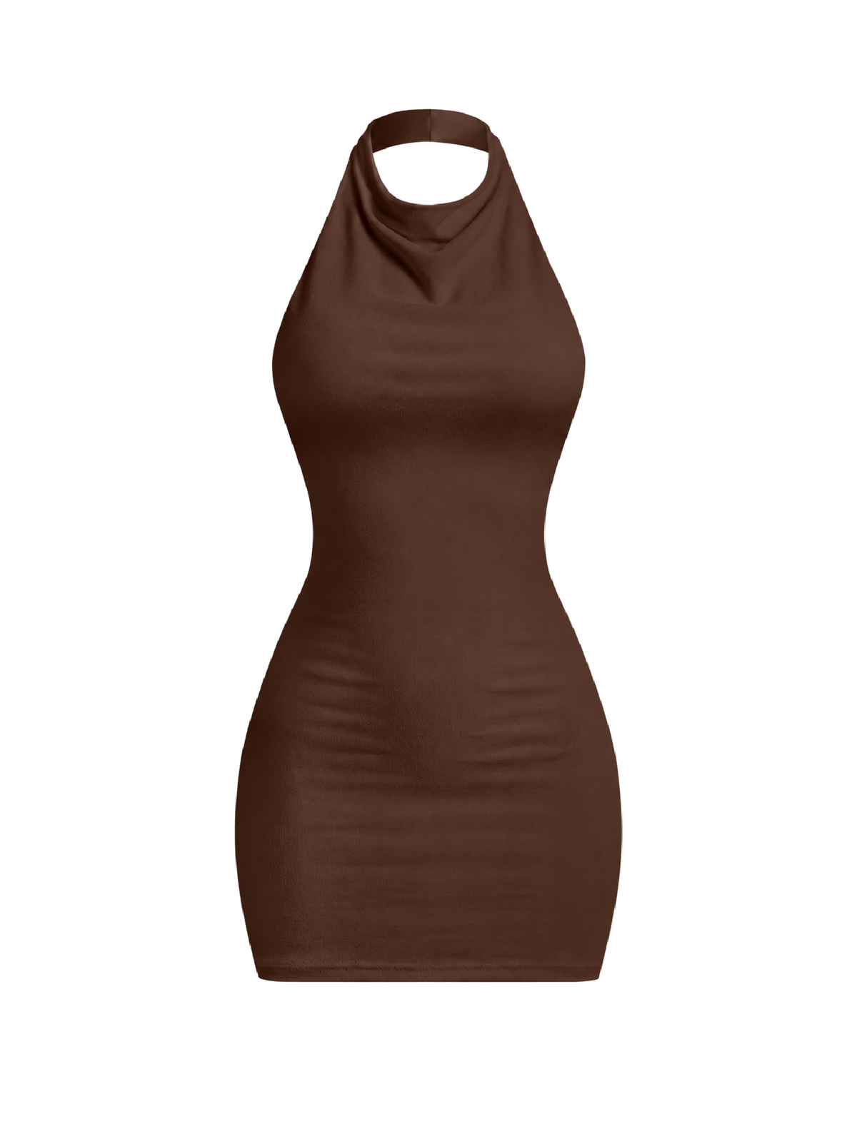 Esme Halter Mini Dress (Brown)