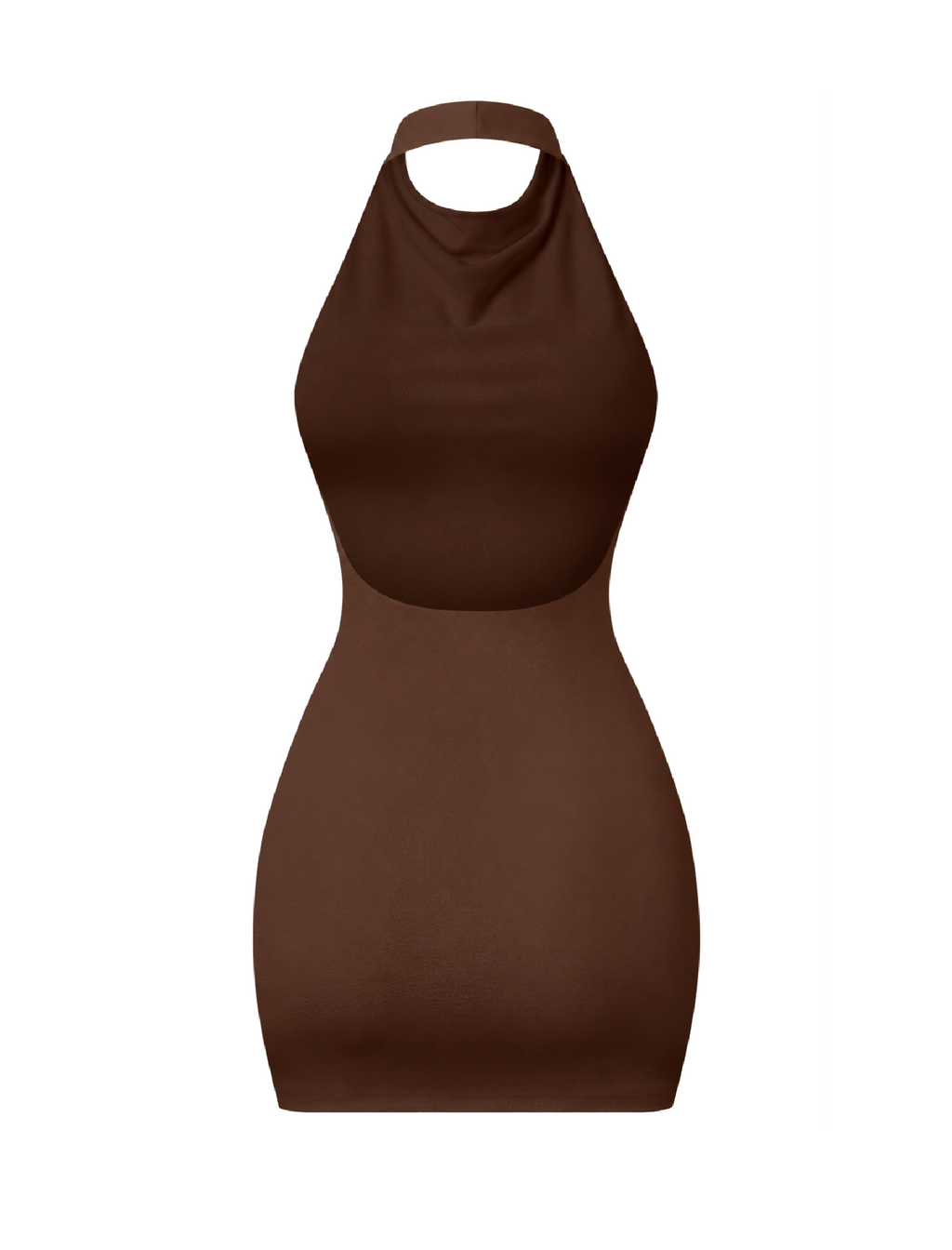 Esme Halter Mini Dress (Brown)
