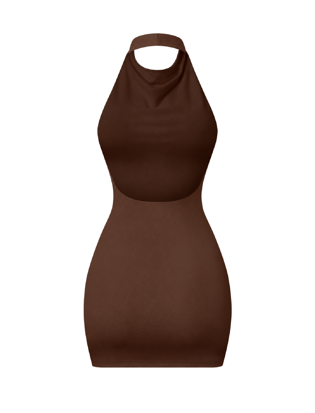 Esme Halter Mini Dress (Brown)
