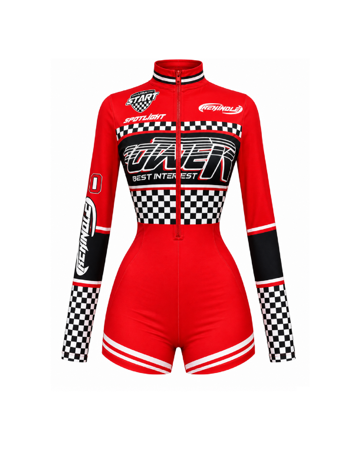 Racer Romper Costume (Black Multi)