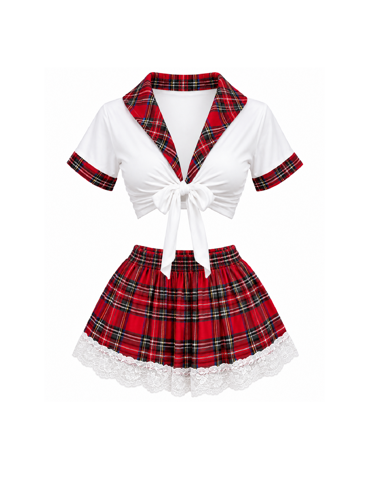 School Girl Costume (White/Red)