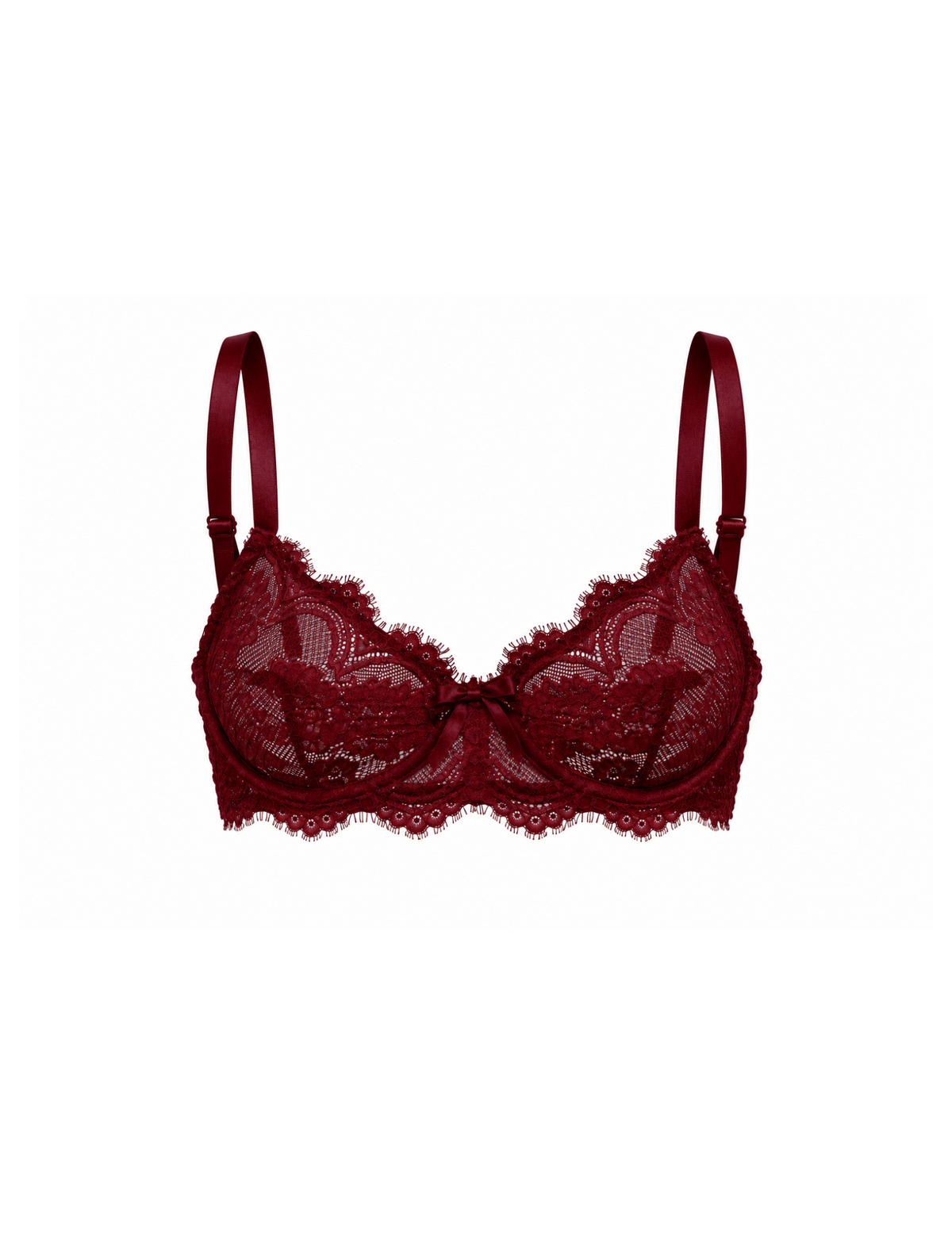 Kyrie Lace Bra (Burgundy Red)