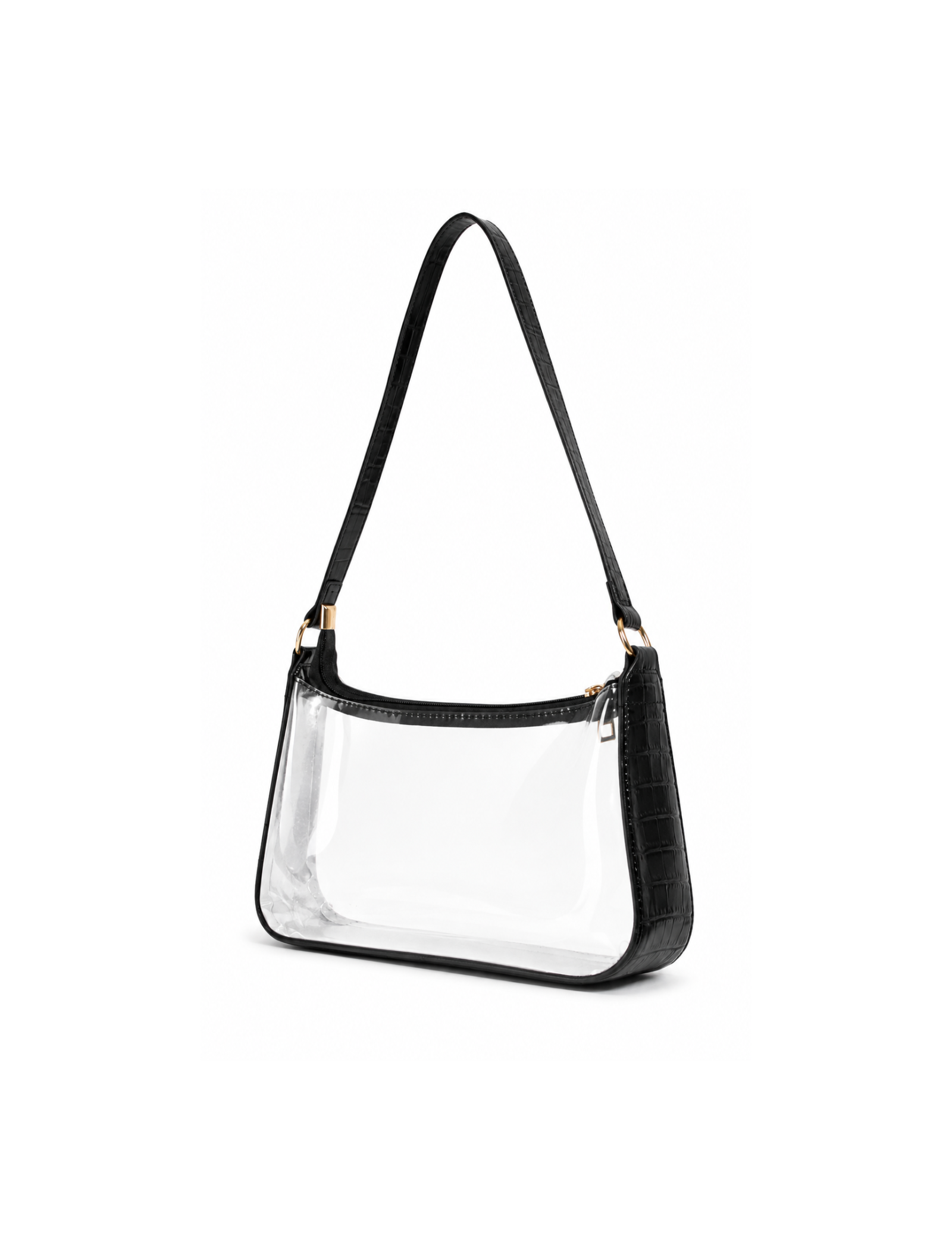 Yera Shoulder Bag (Black Croc/Clear)