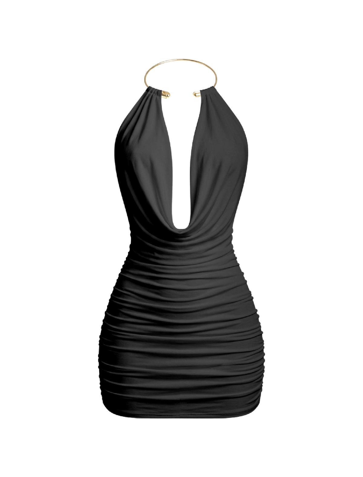 Viviana Halter Mini Dress (Black)
