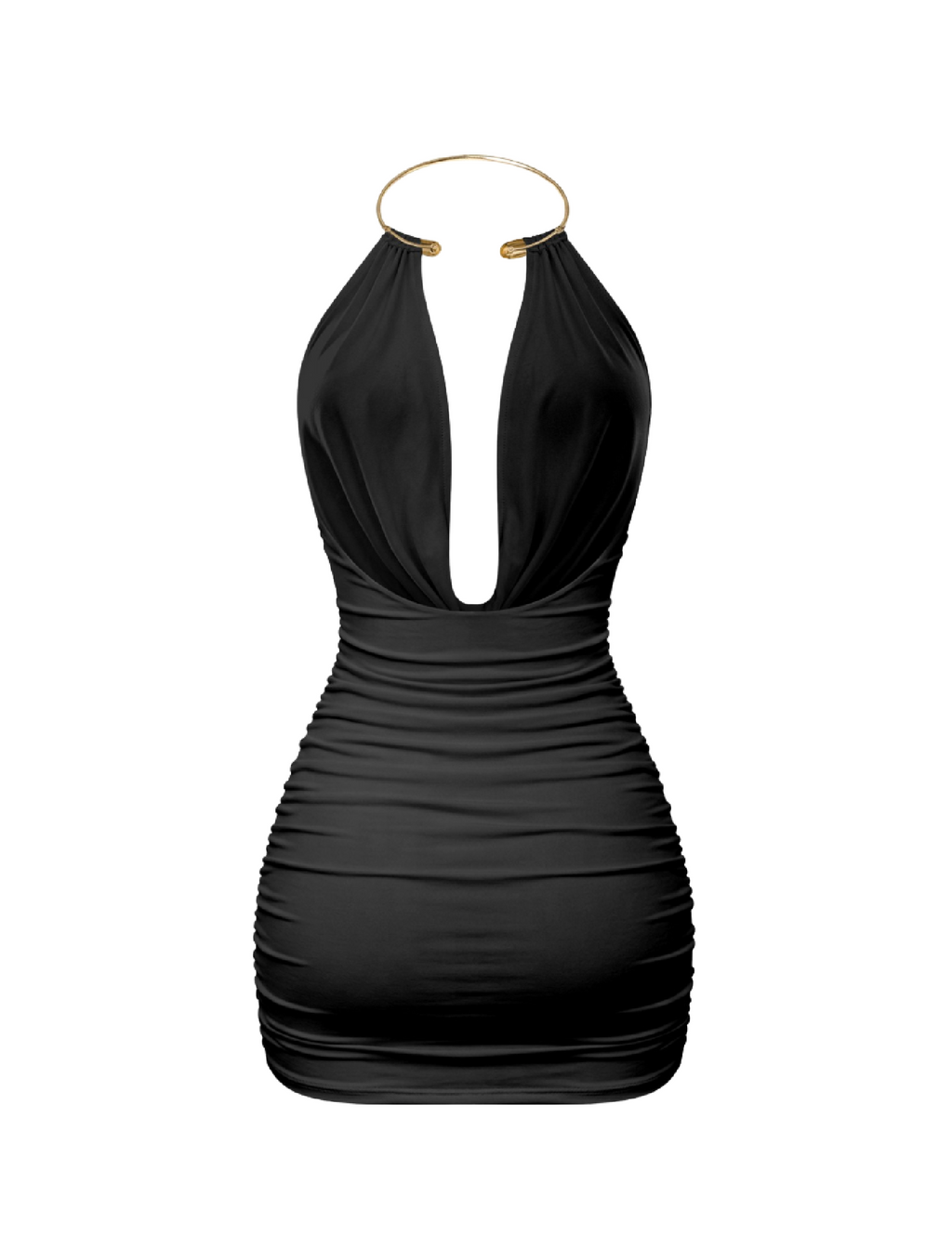 Viviana Halter Mini Dress (Black)