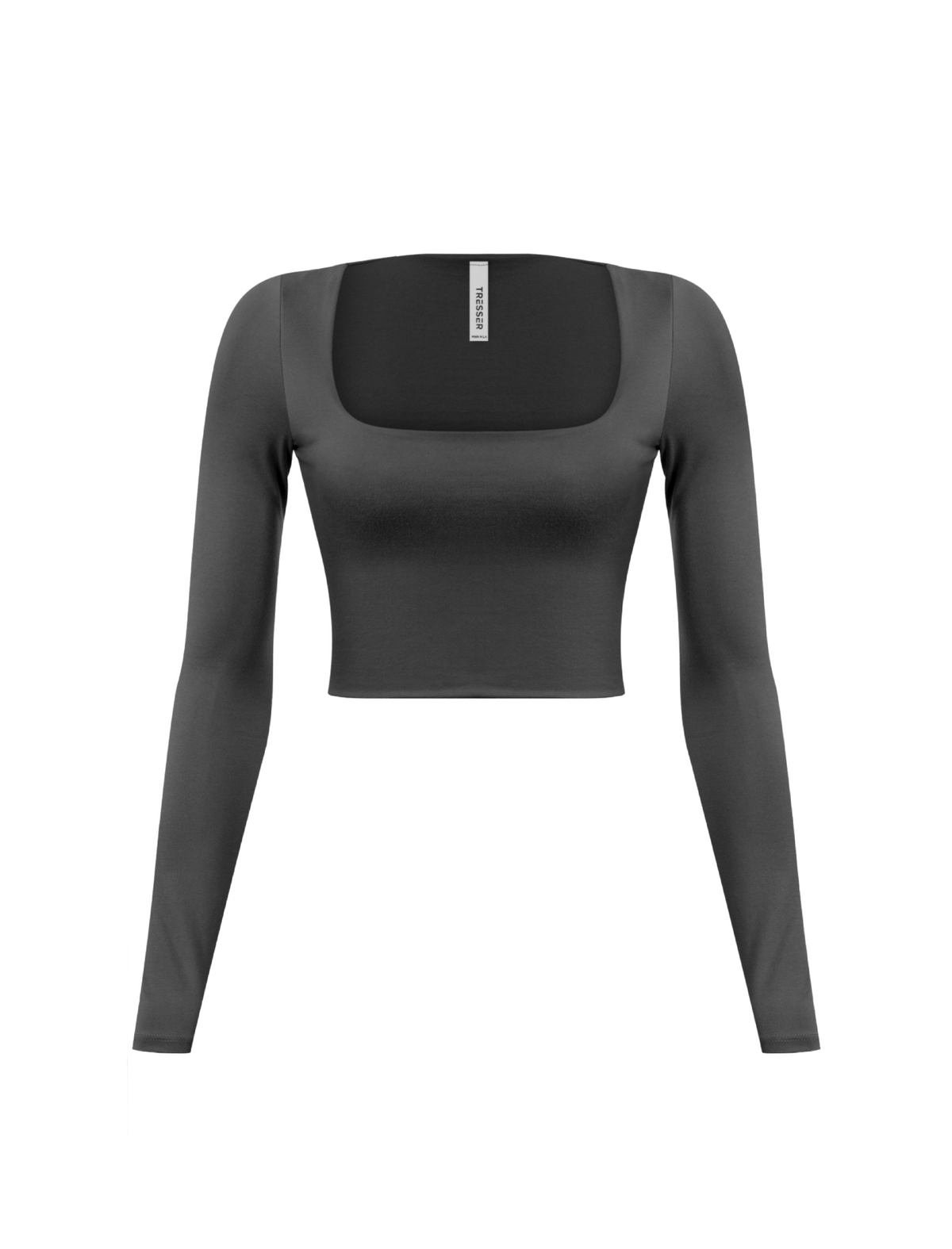 Lanna Square Neck Long Sleeve Top (Black)