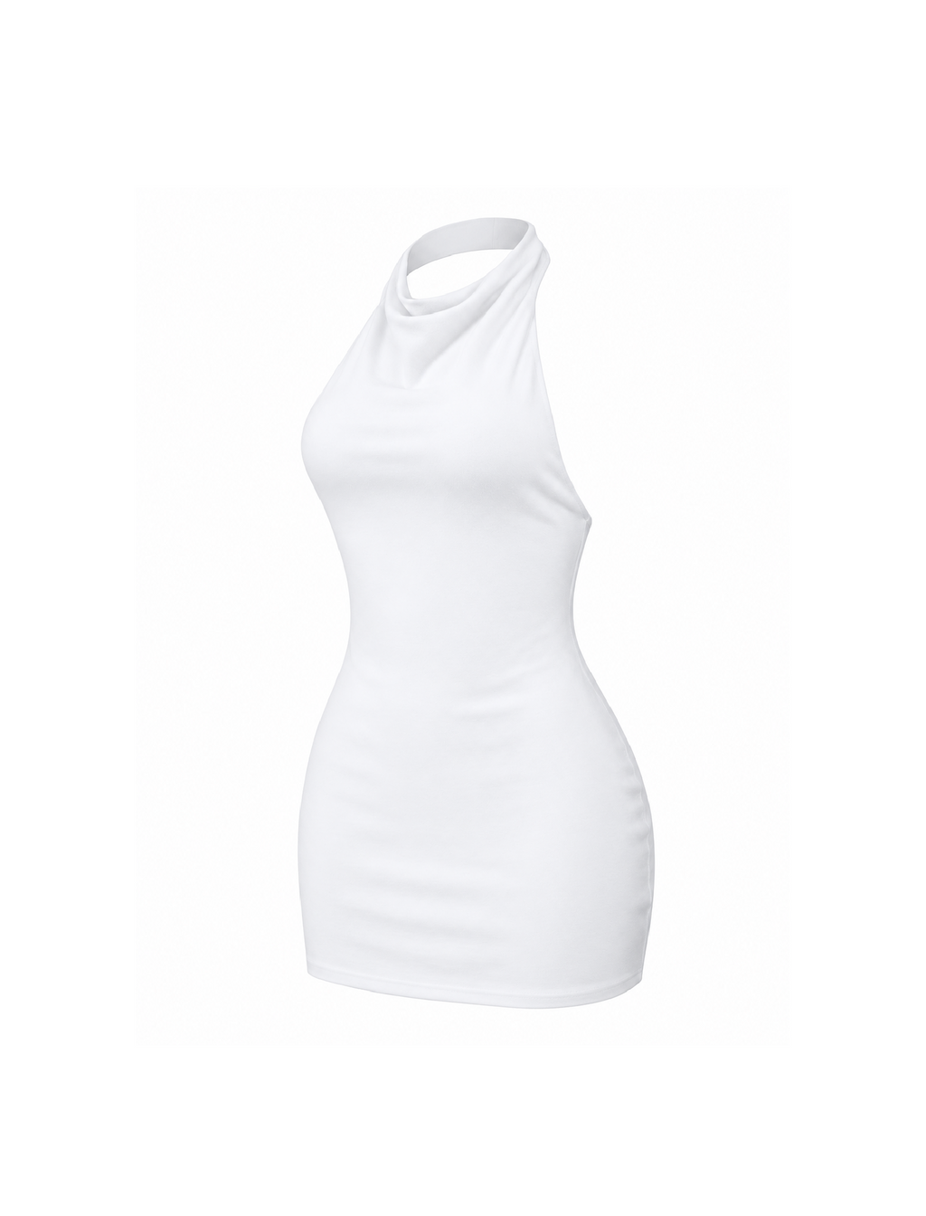 Esme Halter Mini Dress (White)