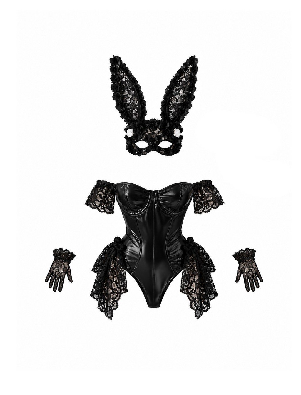 Lace Bunny Costume (Black)