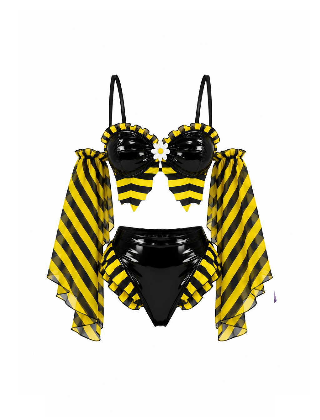 Little Miss Honey Bumblebee Costume (Black/Yellow)