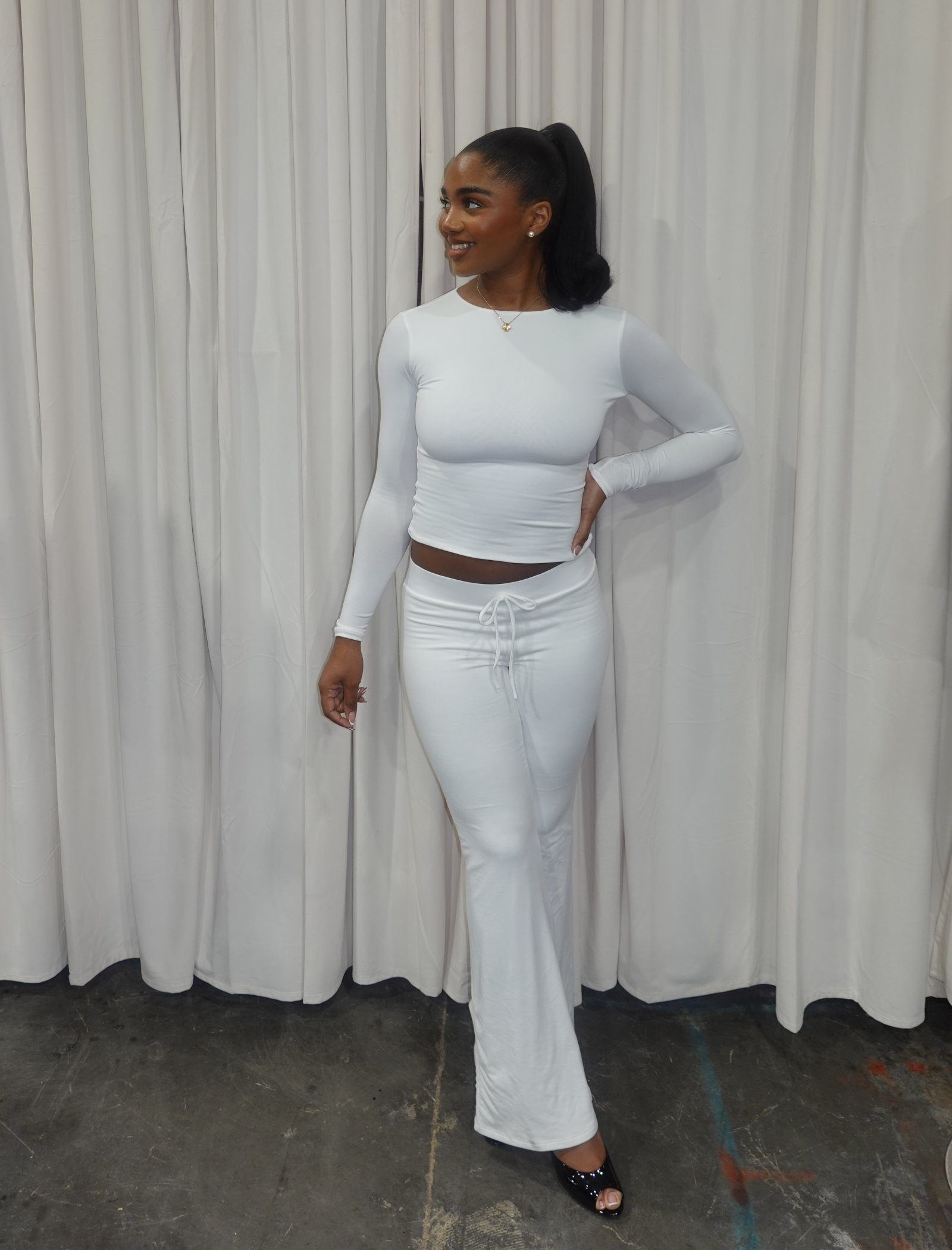 Cara Long Sleeve Top (White)