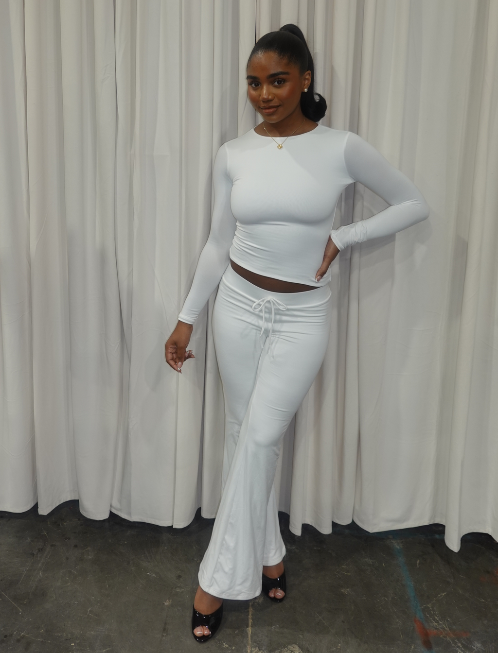 Cara Long Sleeve Top (White)