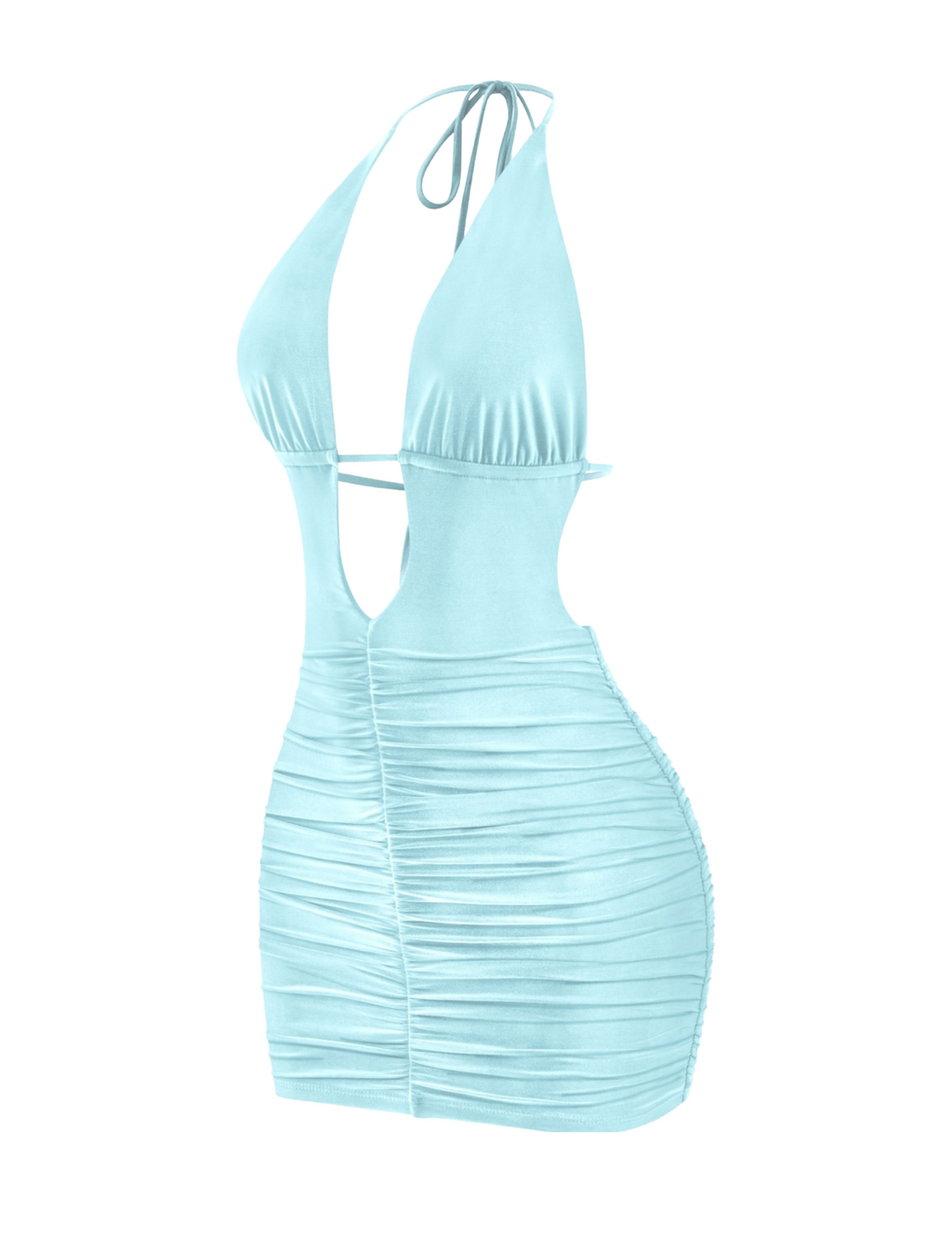 Maxim Halter Mini Dress (Aqua)