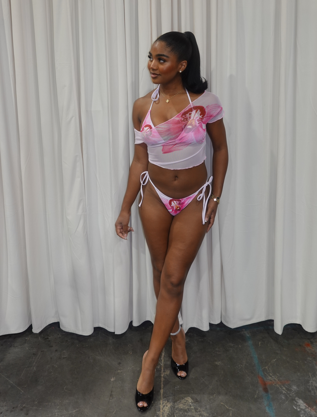 Olandria Mesh Bikini Set (Baby Pink)