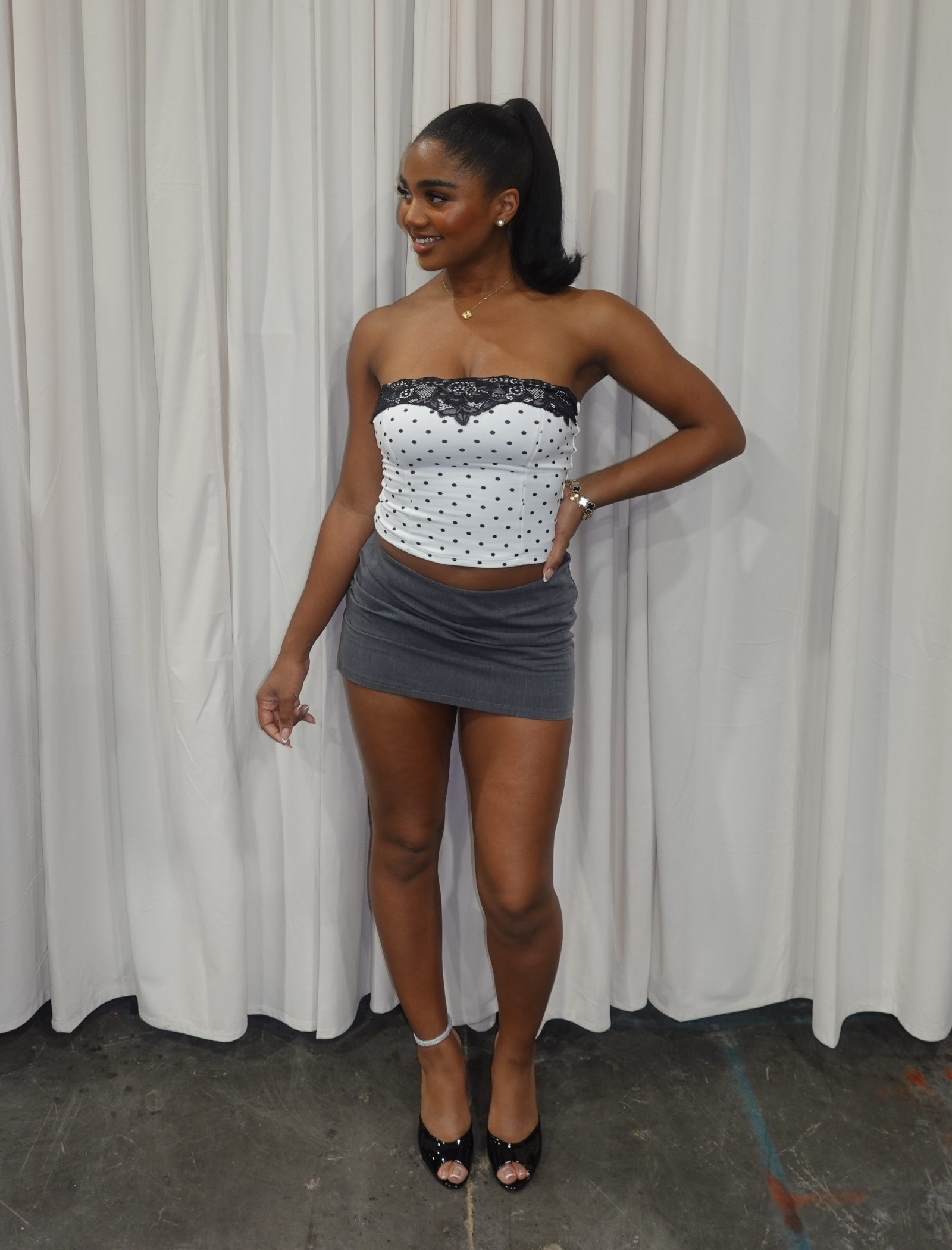 Sadie Tube Top (Black/White)