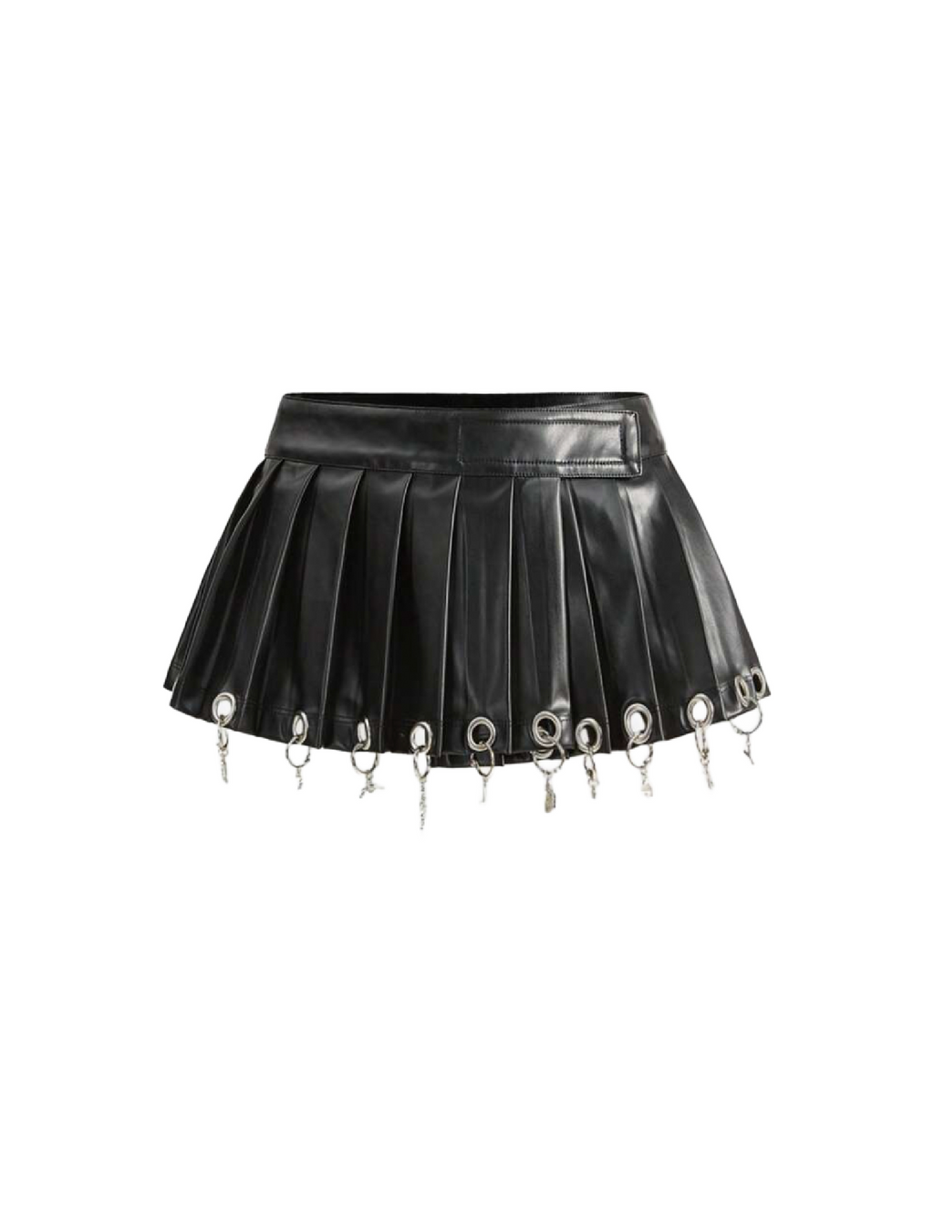 Lucky Leather Pleated Mini Skirt (Black)