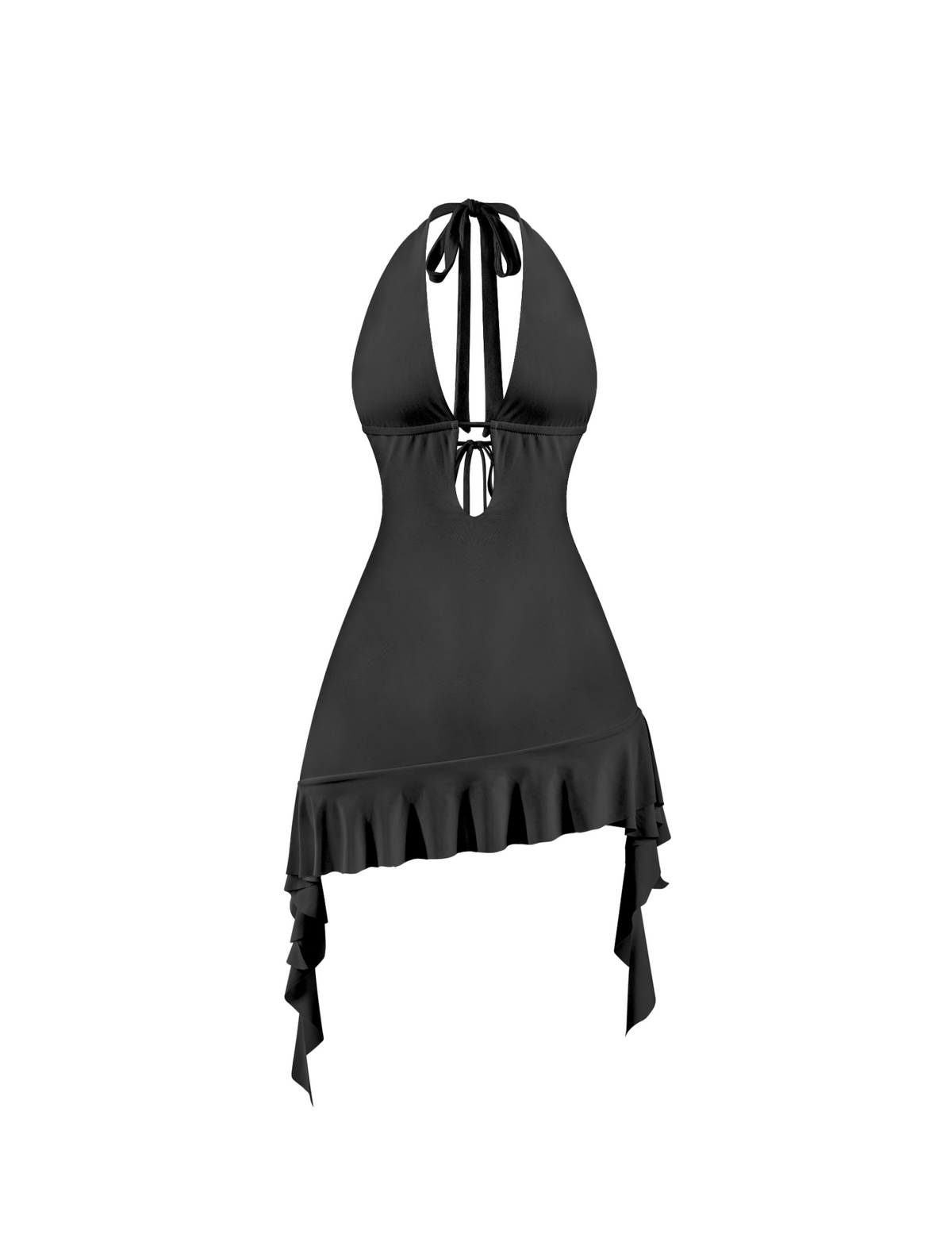 Abbie Halter Dress (Black)