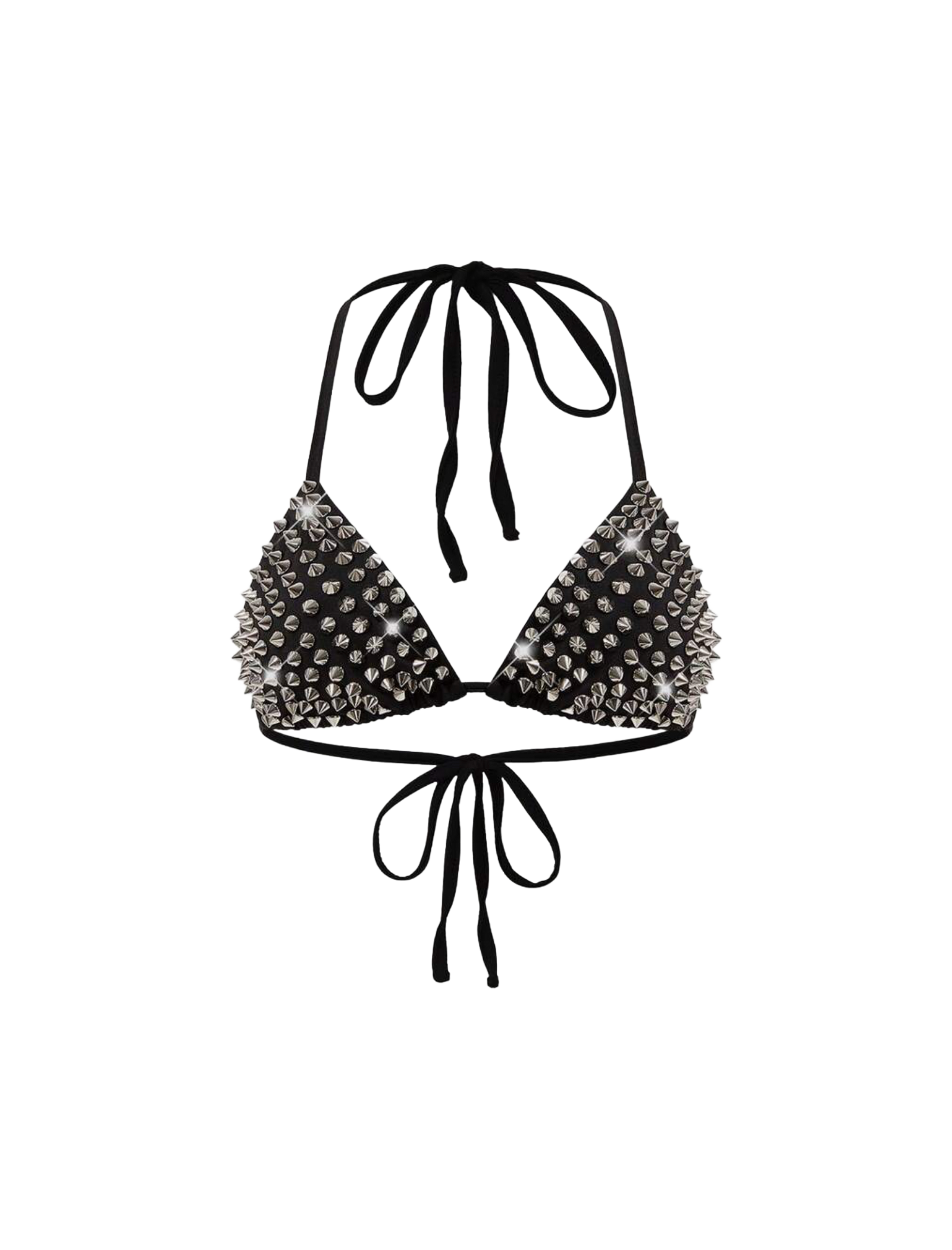 Diamond Stud Halter Top (Black)