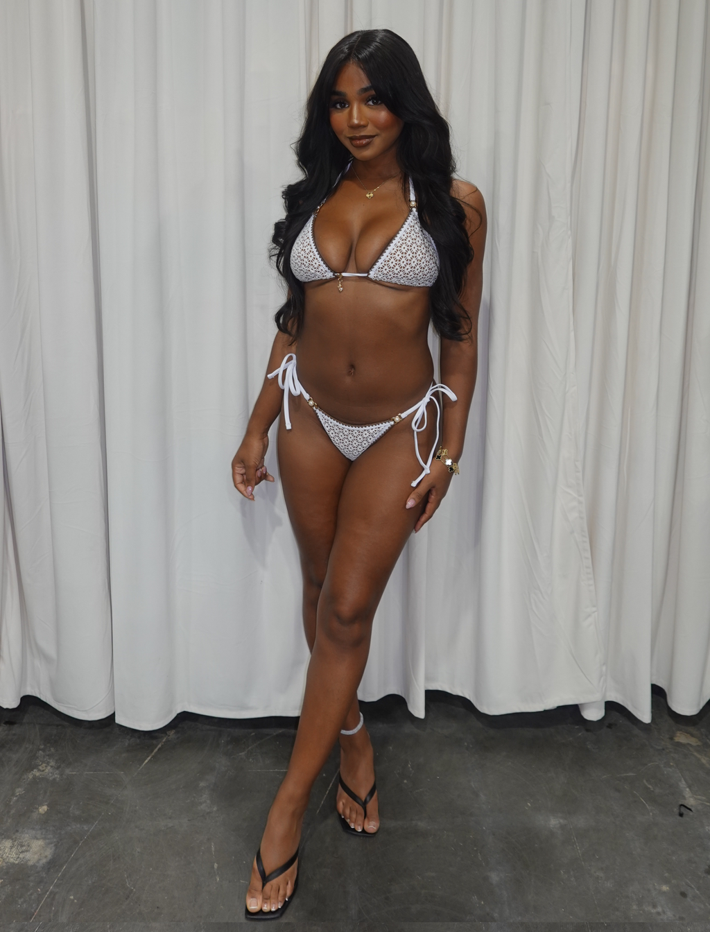 Chelly Bikini Set (Brown/White)