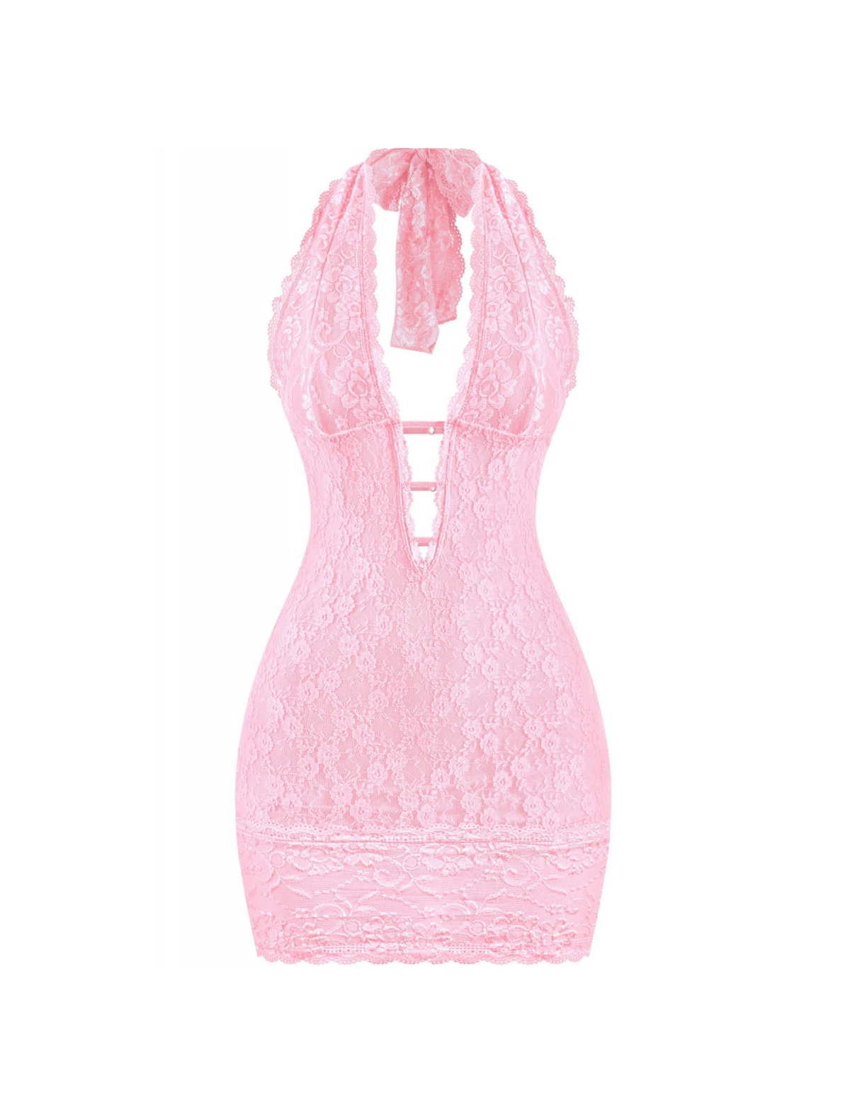 Esther Lace Mini Dress (Light Pink)
