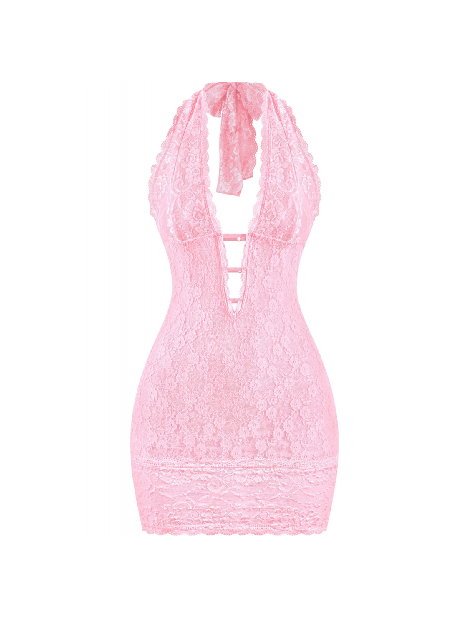 Esther Lace Mini Dress (Light Pink)