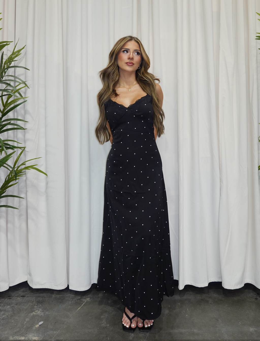 Lizbeth Polka Dot Dress (Black Polka Dot)