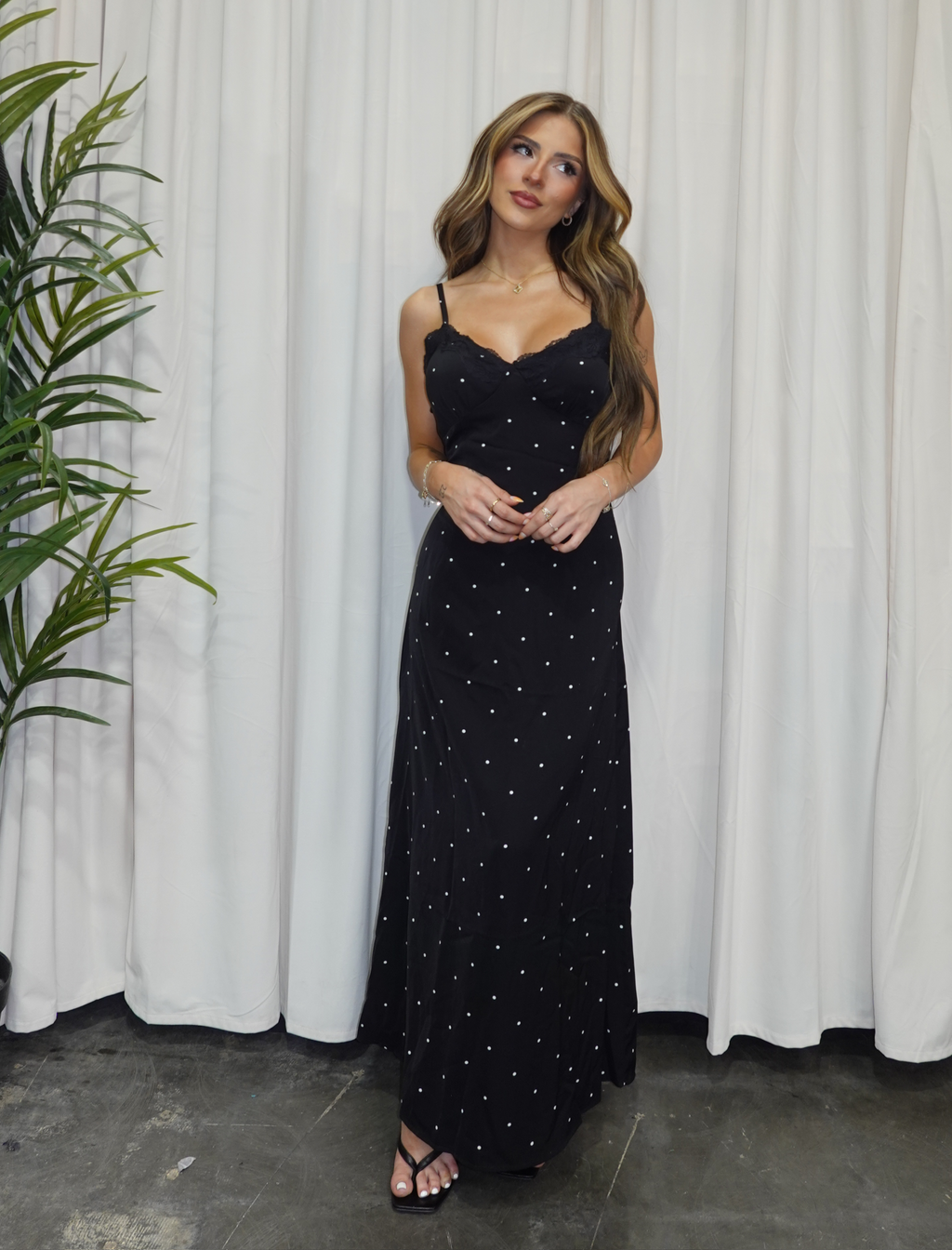 Lizbeth Polka Dot Dress (Black Polka Dot)