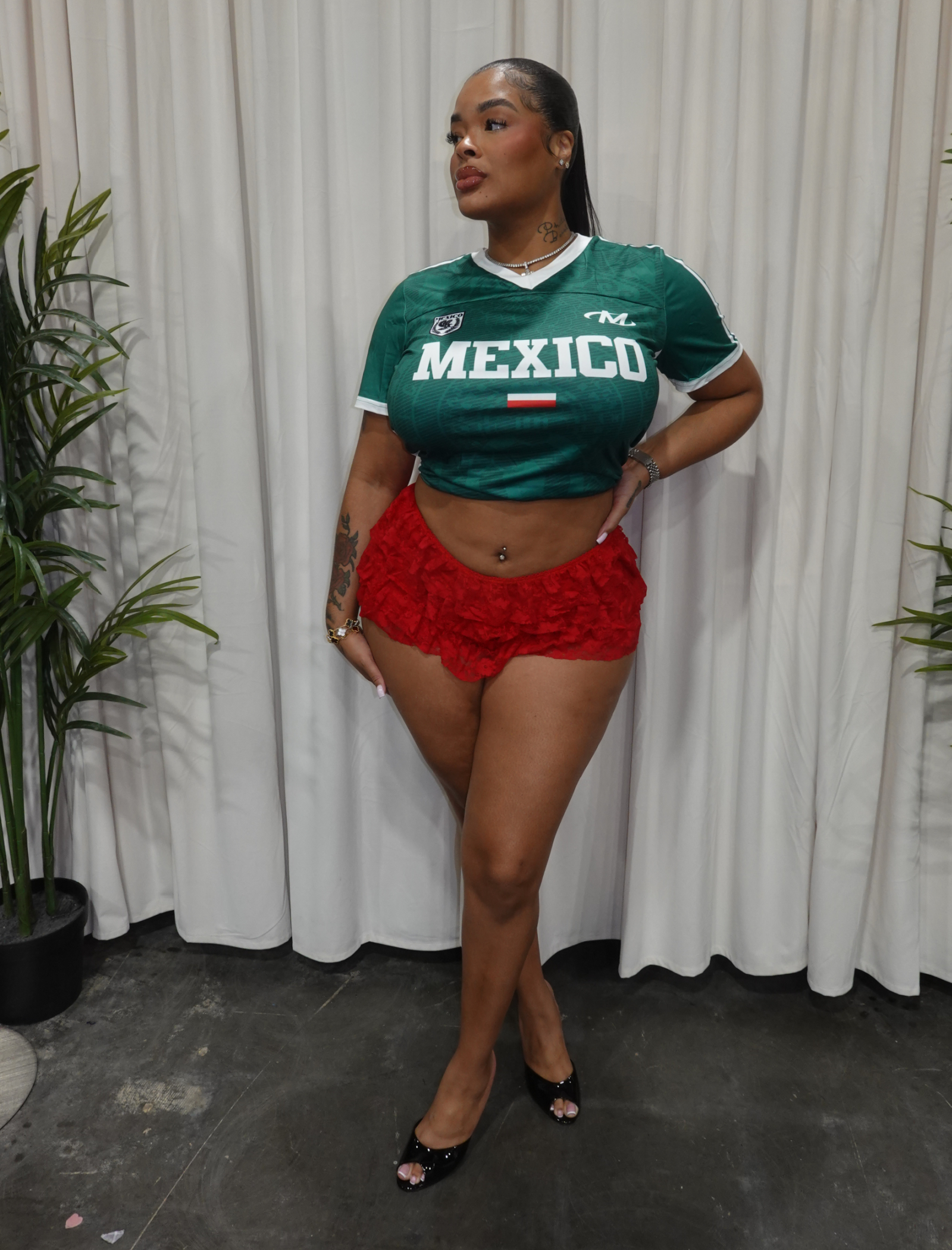 Mexico V Neck Jersey (Green/White)