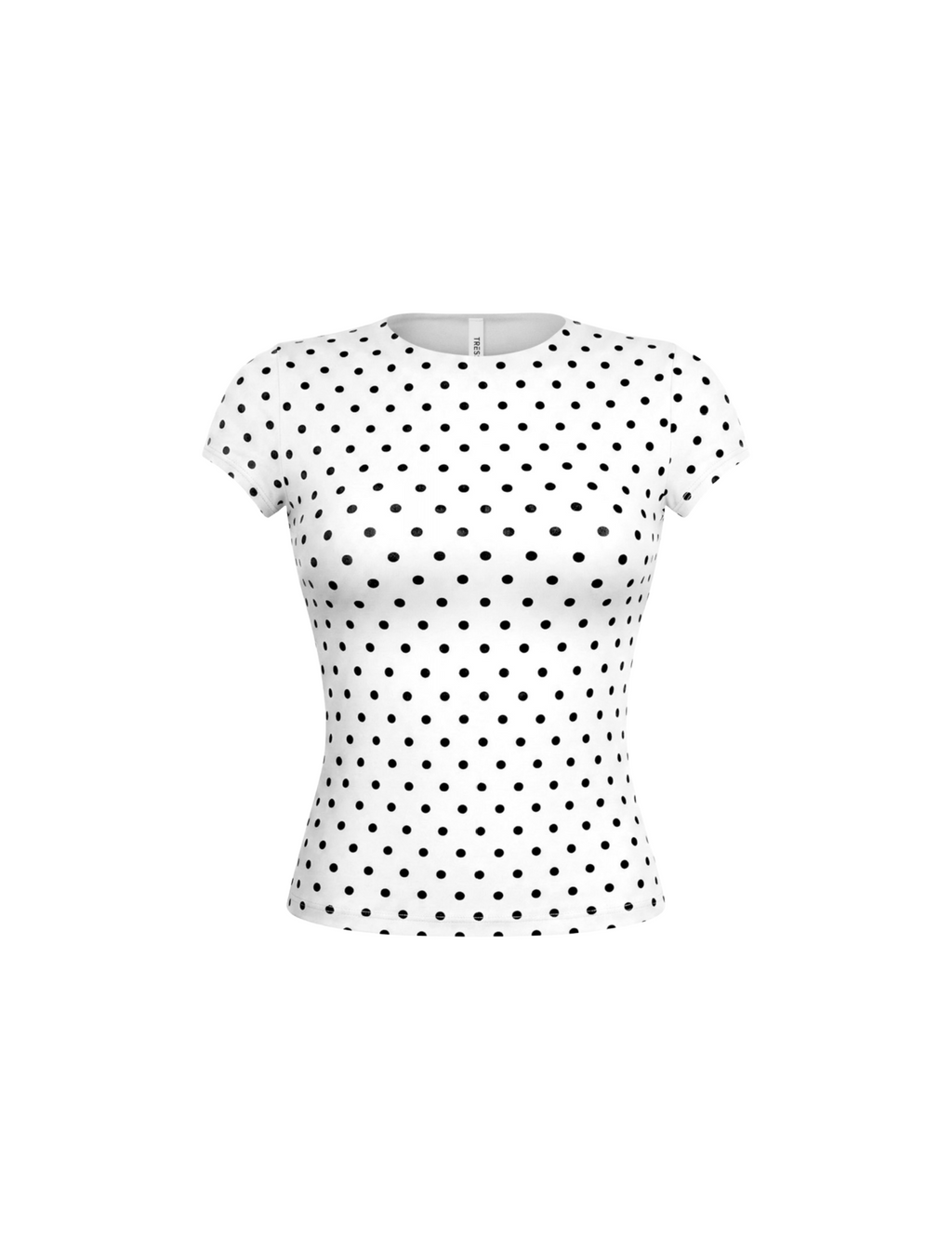 Cara Short Sleeve Top (White Polka Dot)