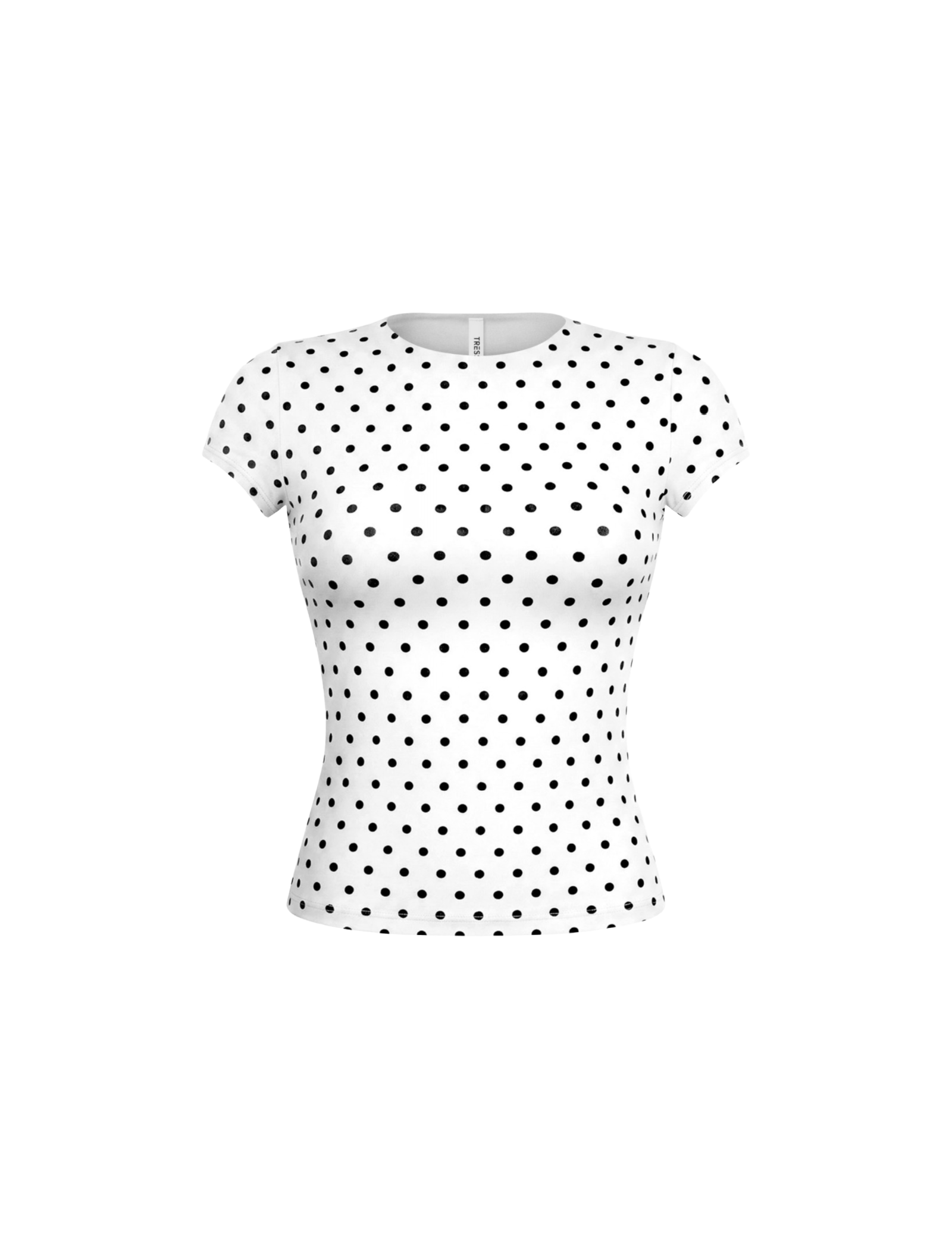 Cara Short Sleeve Top (White Polka Dot)