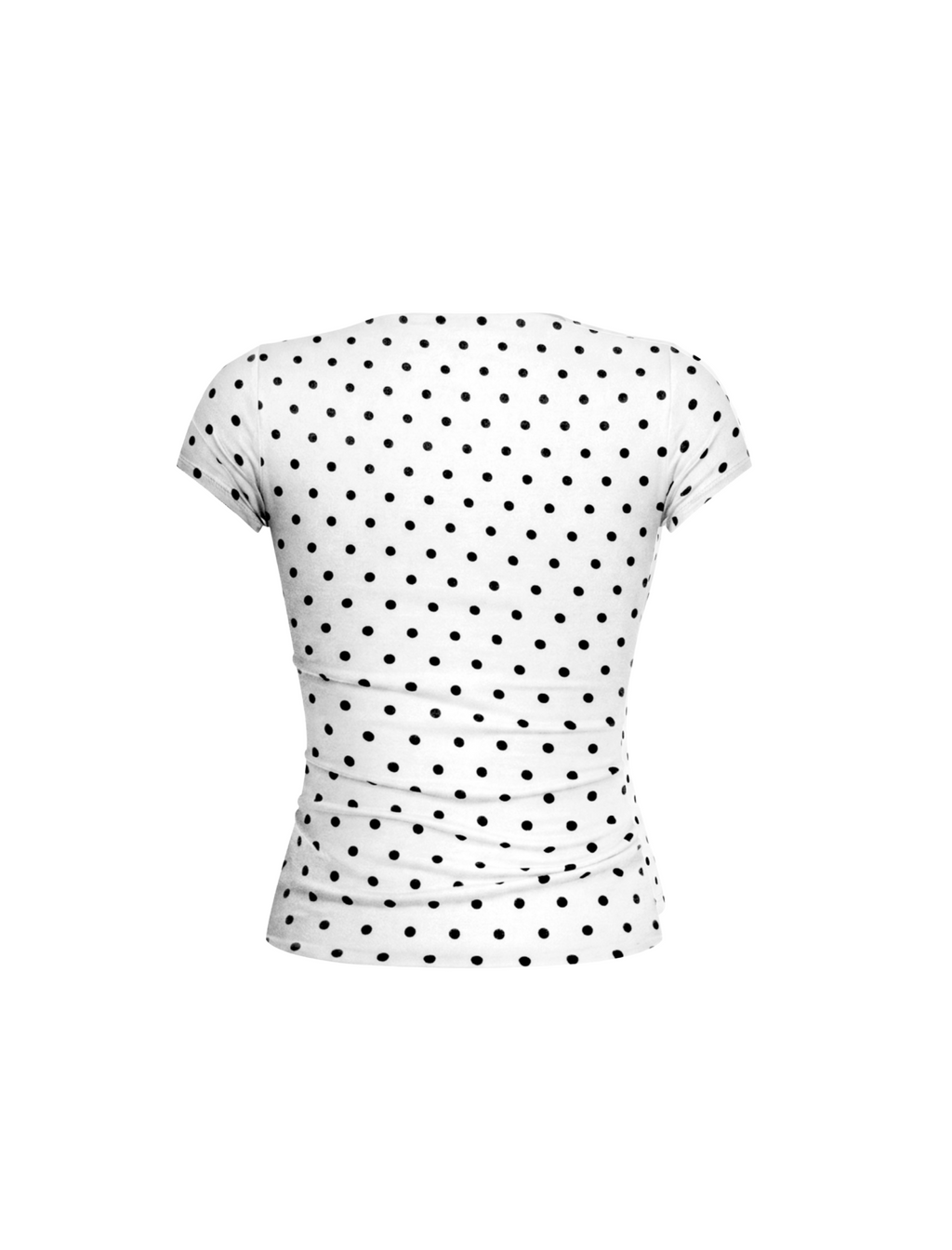 Cara Short Sleeve Top (White Polka Dot)
