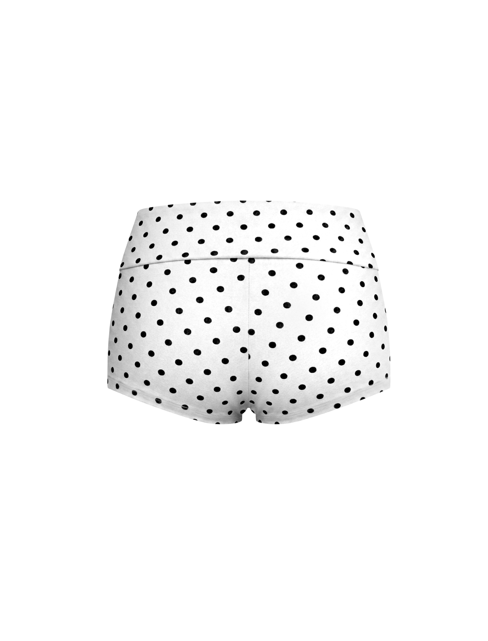 Jasmine Fold Over Shorts (White Polka Dot)