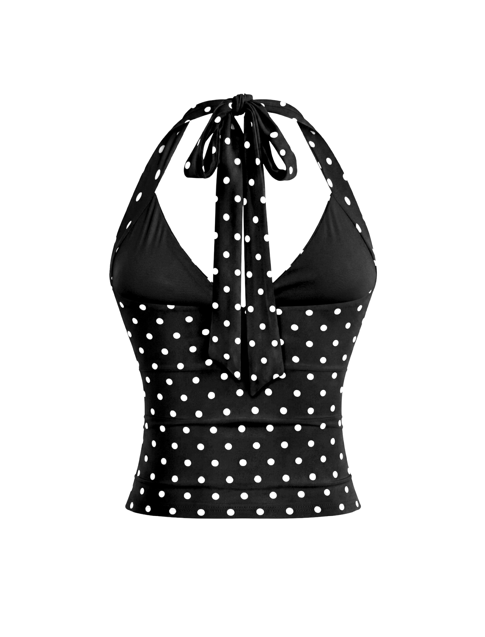 Andrea Halter Top (Black Polka Dot)