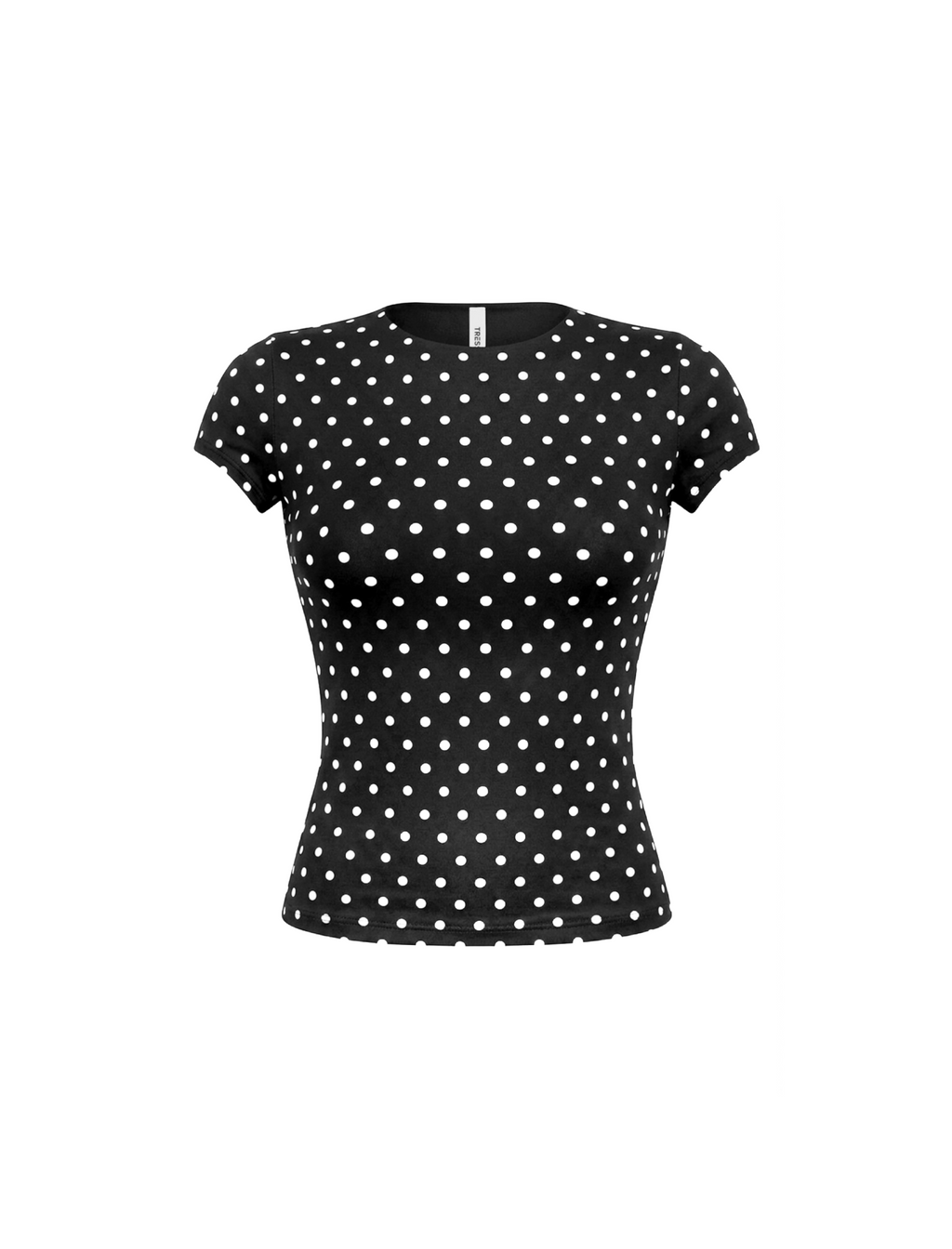 Cara Short Sleeve Top (Black Polka Dot)