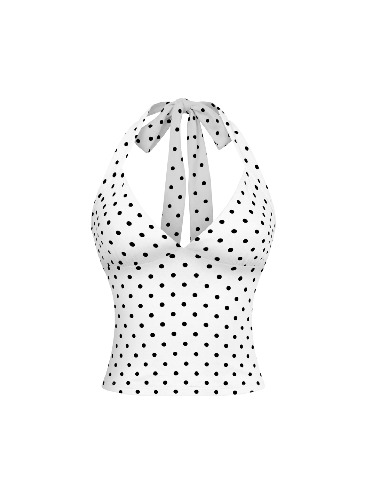 Andrea Halter Top (White Polka Dot)