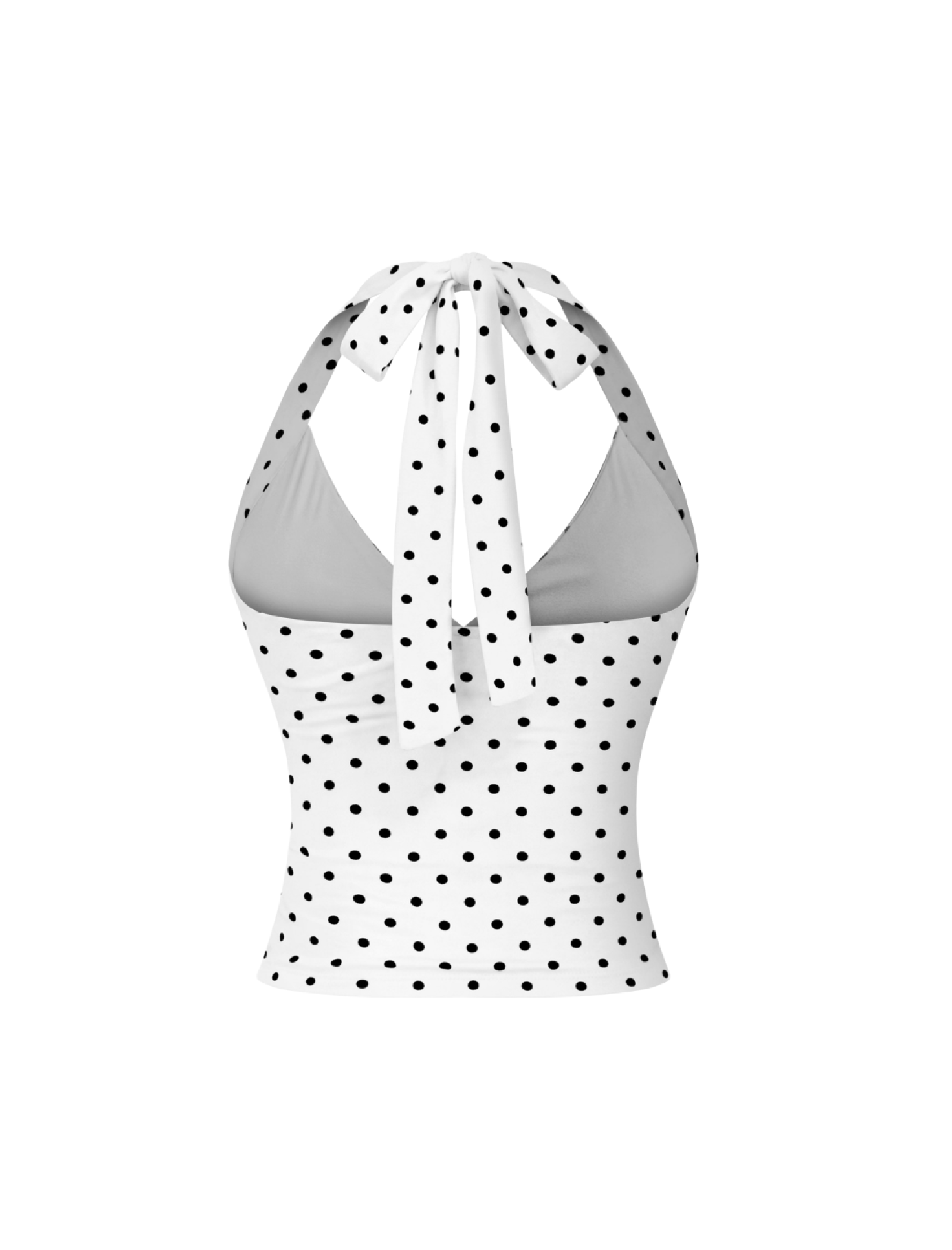 Andrea Halter Top (White Polka Dot)