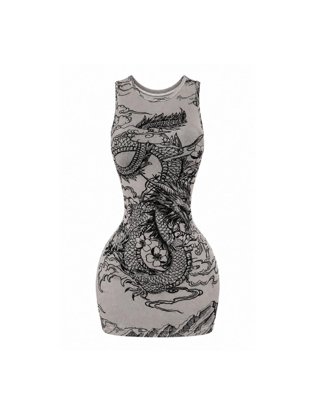 Loe Tank Mesh Mini Dress (Ivory/Black)